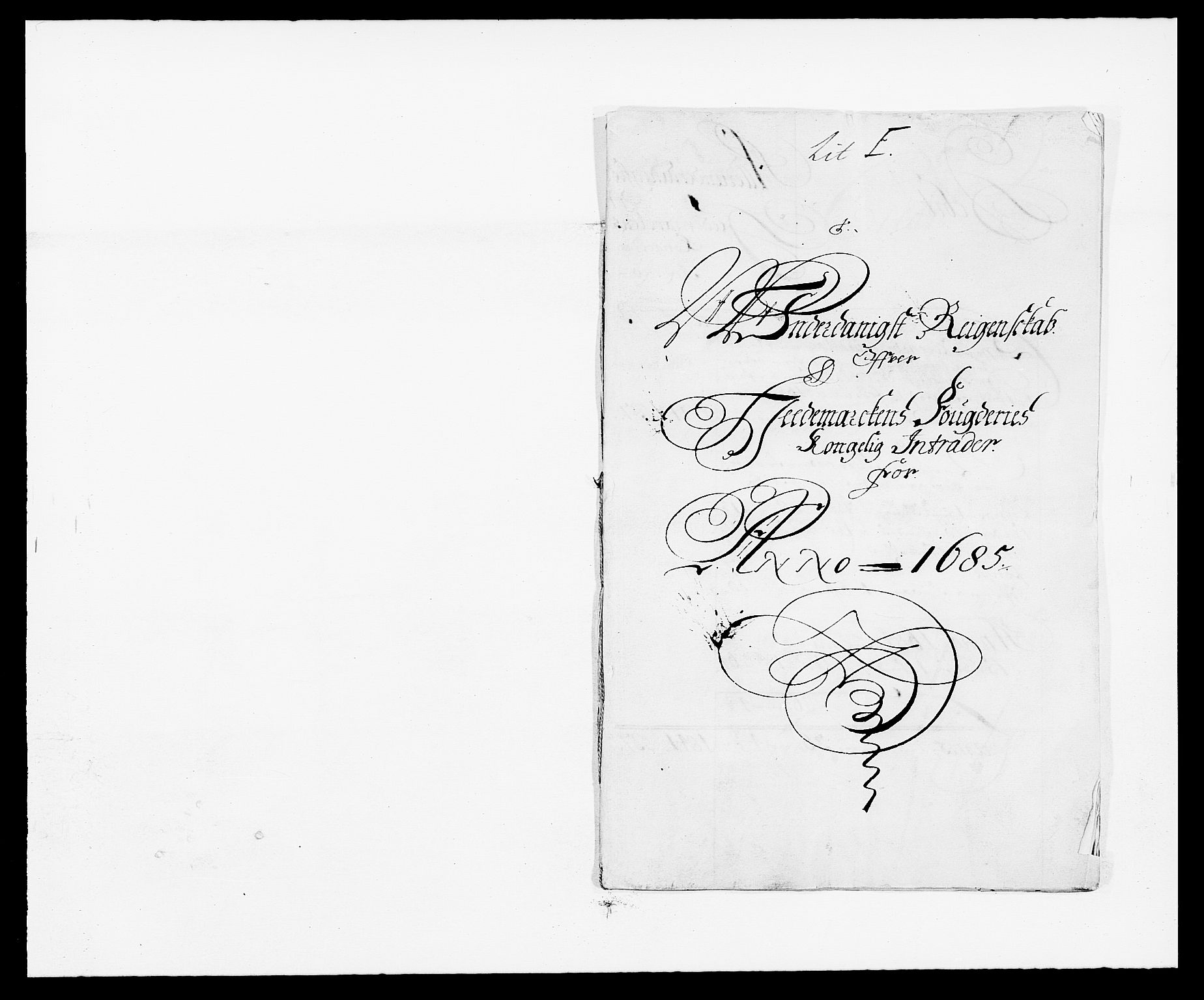 Rentekammeret inntil 1814, Reviderte regnskaper, Fogderegnskap, AV/RA-EA-4092/R16/L1026: Fogderegnskap Hedmark, 1685, s. 1