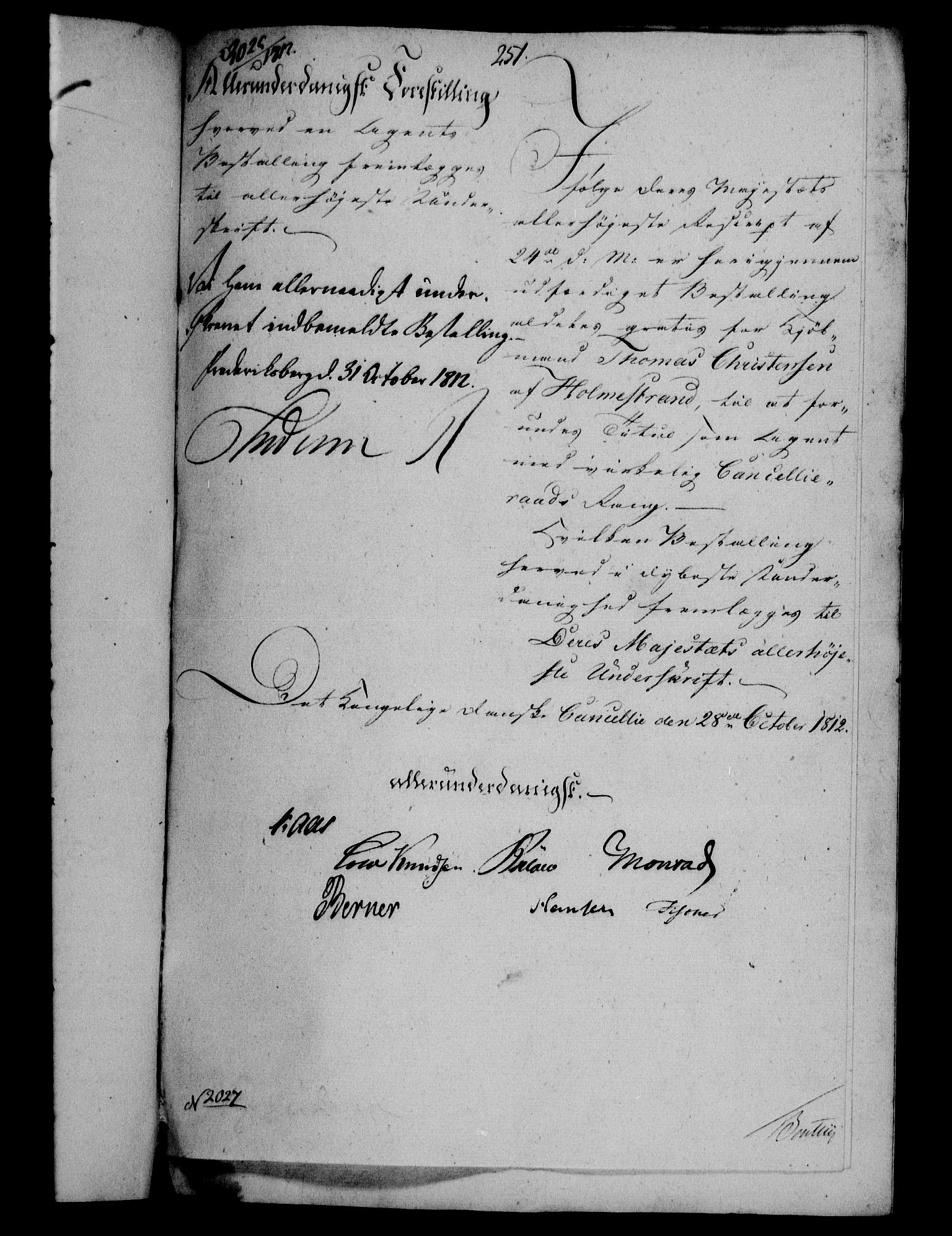 Danske Kanselli 1800-1814, AV/RA-EA-3024/H/Hf/Hfa/Hfab/L0013: Forestillinger, 1812