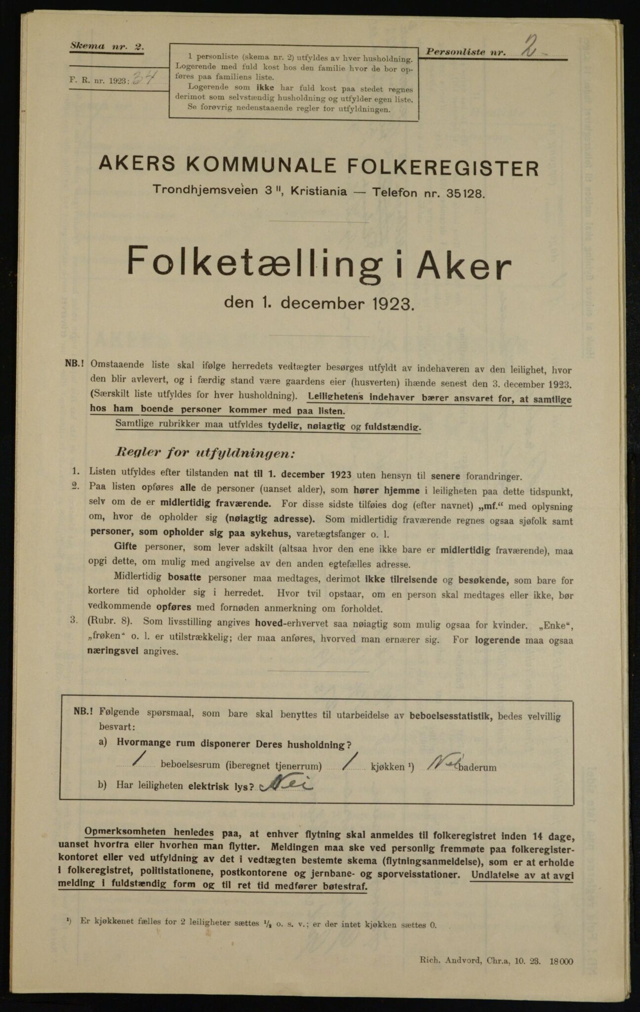 , Kommunal folketelling 1.12.1923 for Aker, 1923, s. 36823