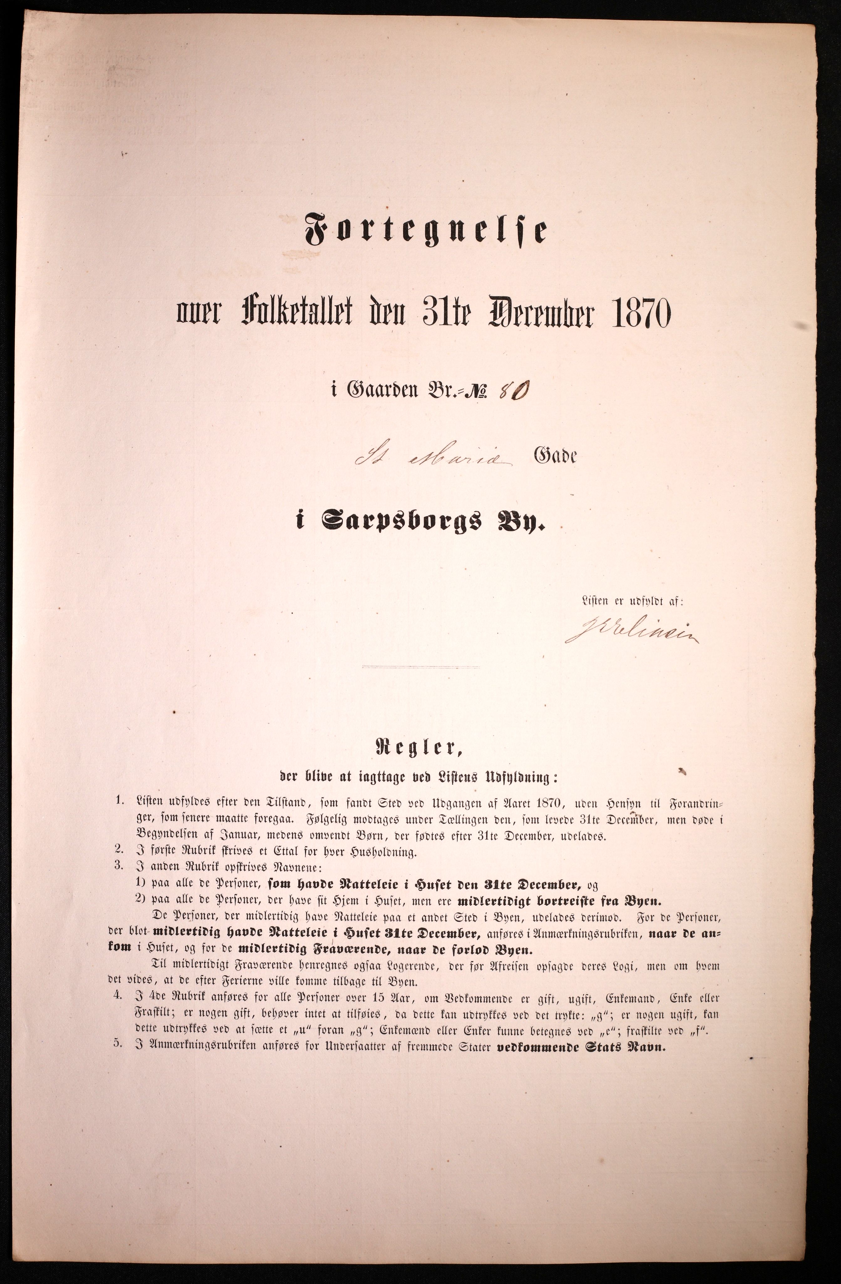 RA, Folketelling 1870 for 0102 Sarpsborg kjøpstad, 1870, s. 447