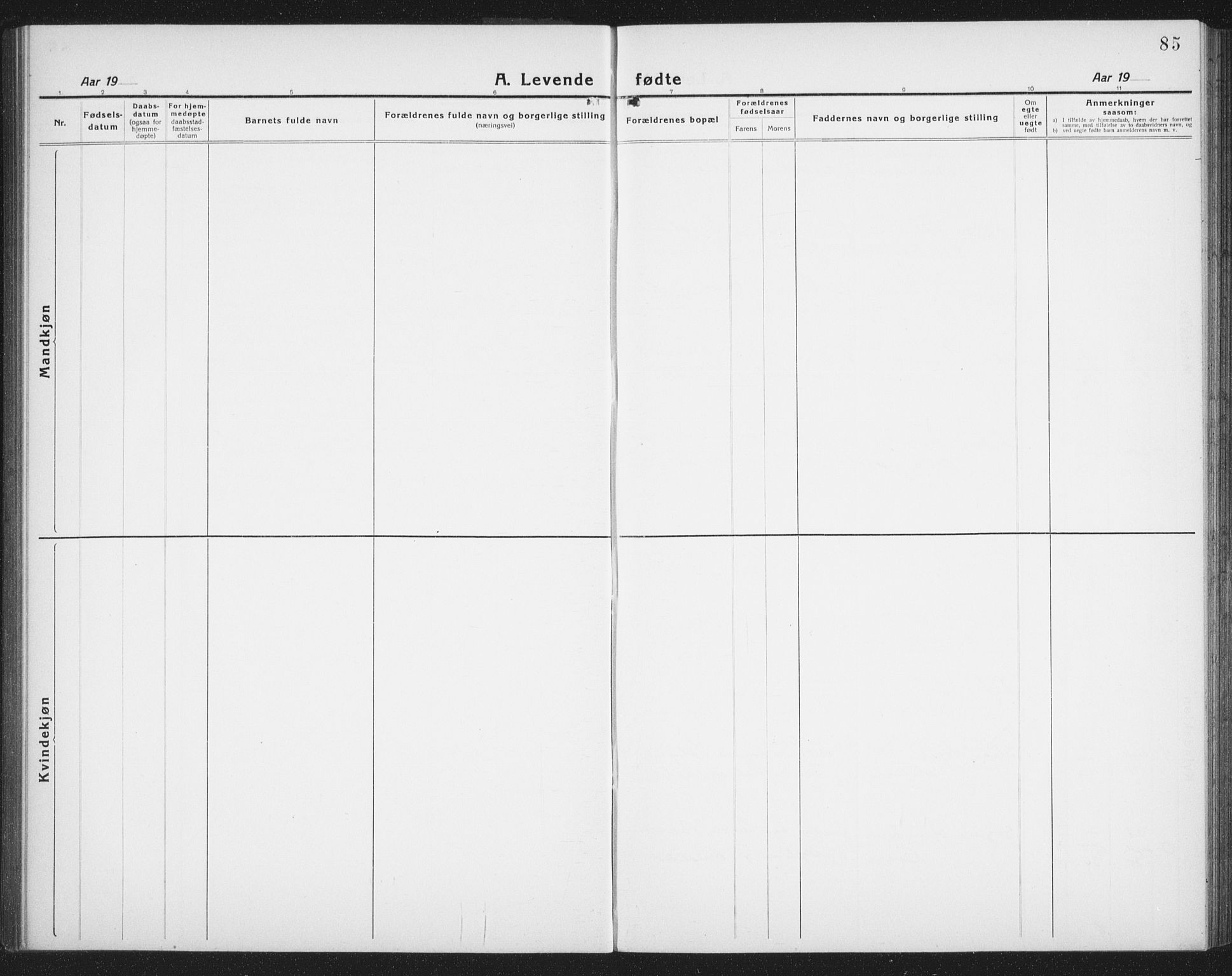 Ministerialprotokoller, klokkerbøker og fødselsregistre - Nordland, AV/SAT-A-1459/872/L1049: Klokkerbok nr. 872C05, 1920-1938, s. 85