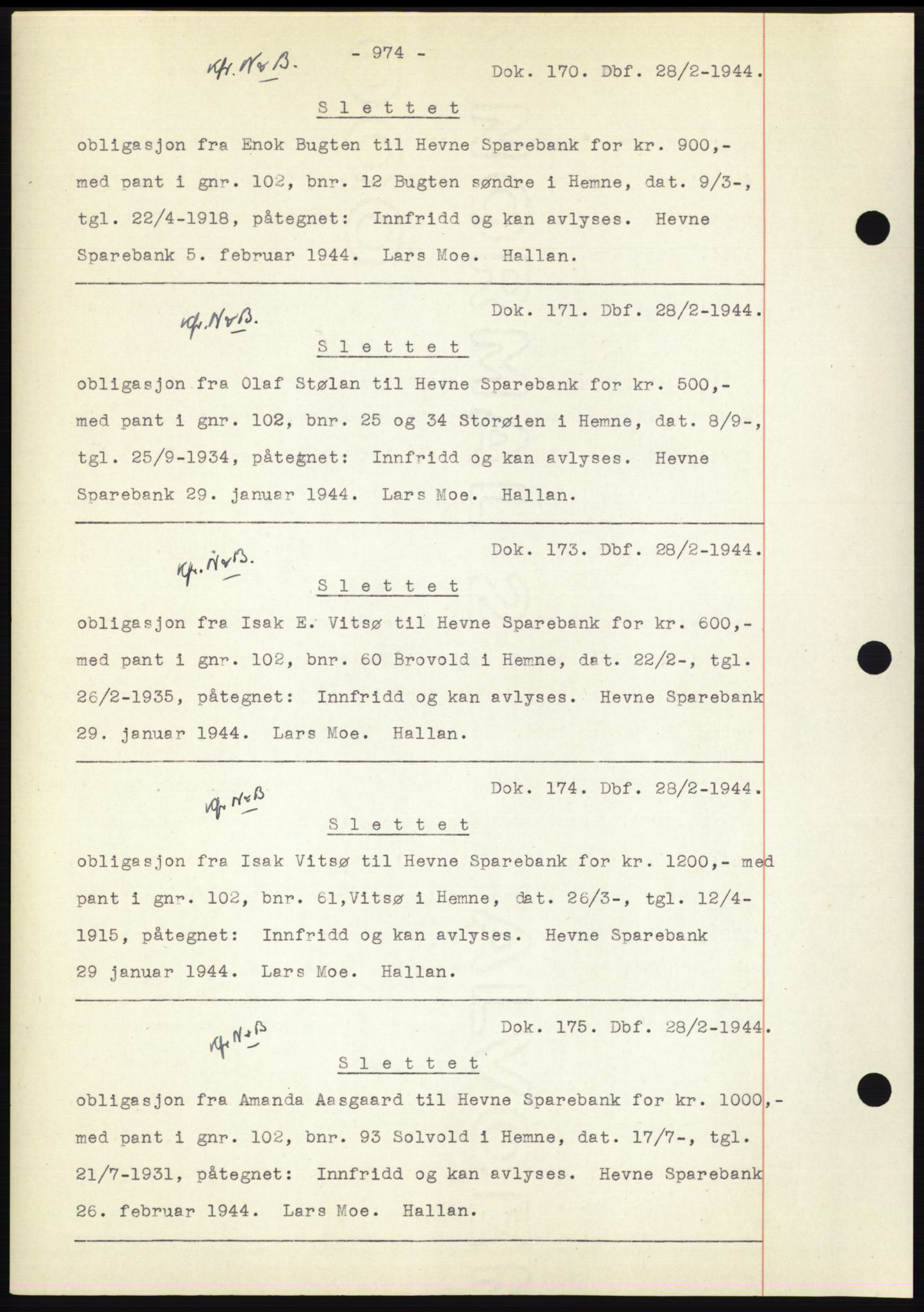 Hitra sorenskriveri, AV/SAT-A-0018/2/2C/2Ca: Pantebok nr. C1, 1936-1945, Dagboknr: 170/1944