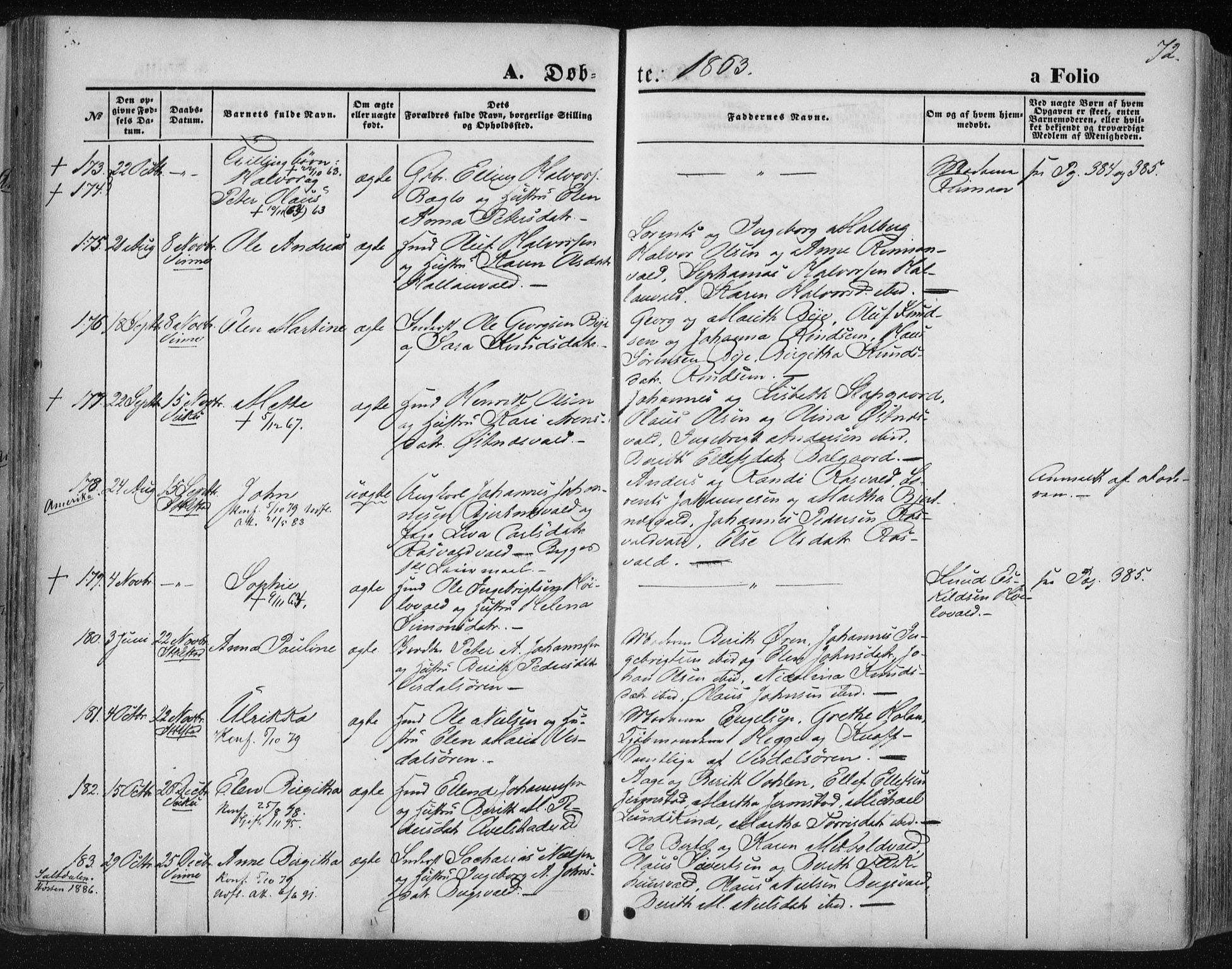 Ministerialprotokoller, klokkerbøker og fødselsregistre - Nord-Trøndelag, AV/SAT-A-1458/723/L0241: Ministerialbok nr. 723A10, 1860-1869, s. 72