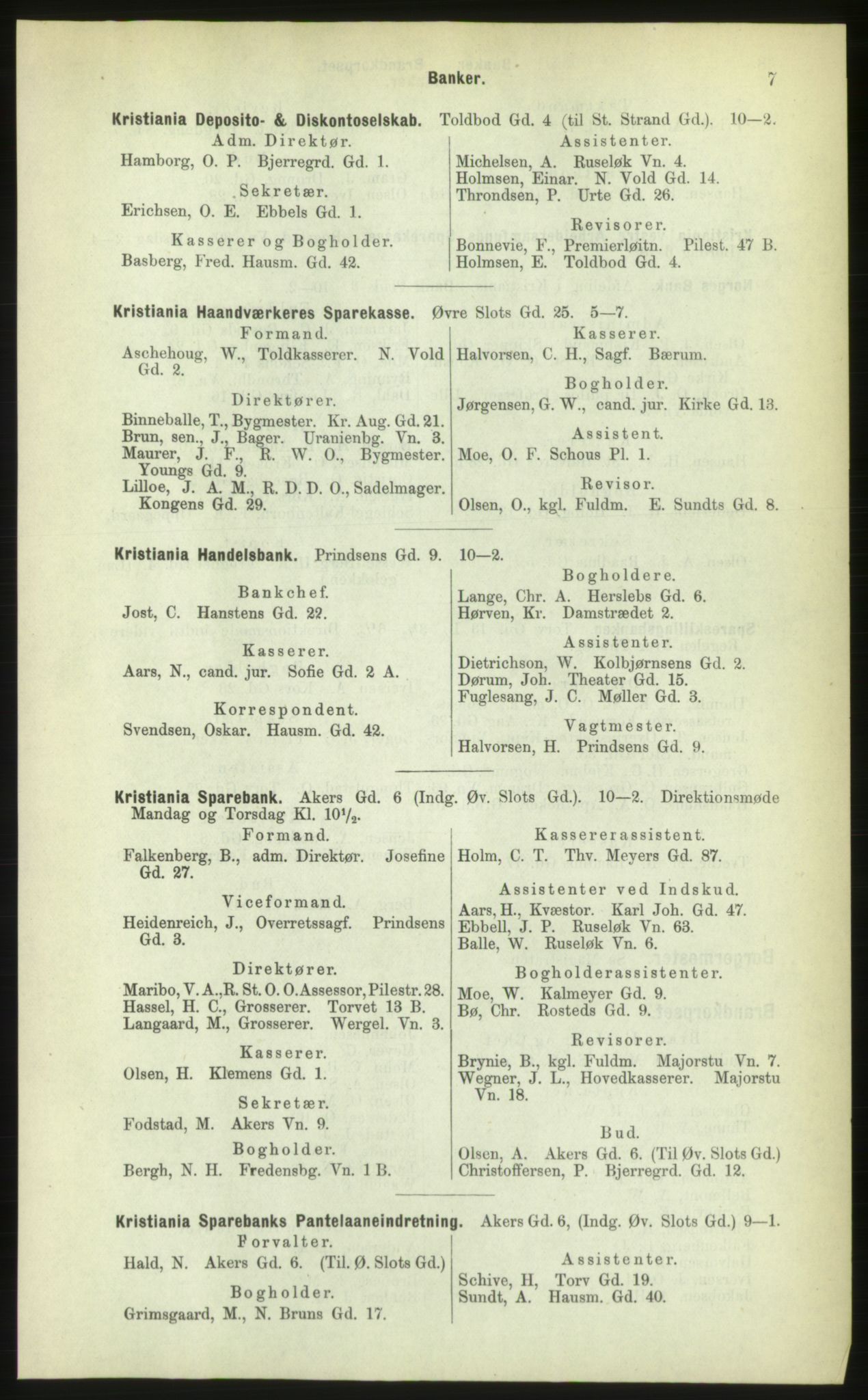 Kristiania/Oslo adressebok, PUBL/-, 1883, s. 7