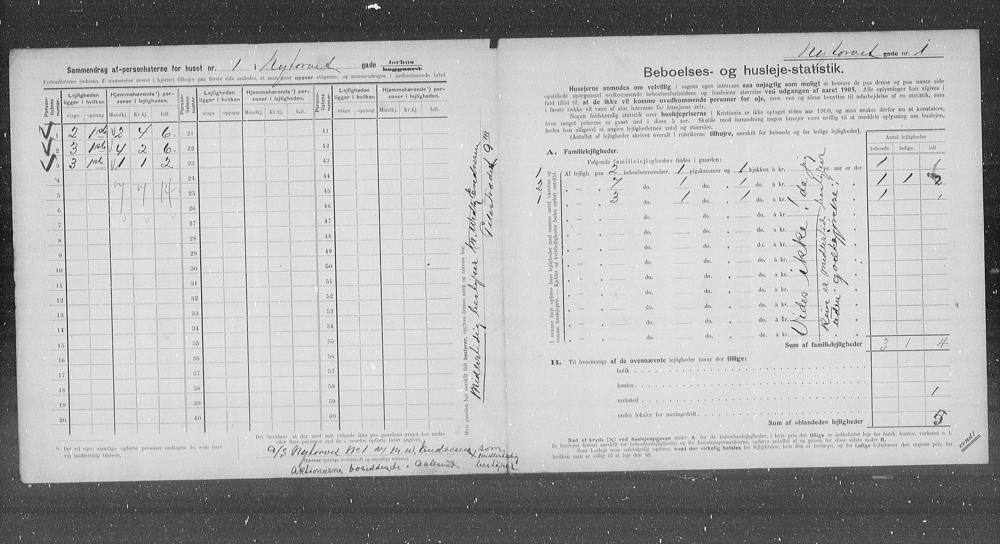 OBA, Kommunal folketelling 31.12.1905 for Kristiania kjøpstad, 1905, s. 38996