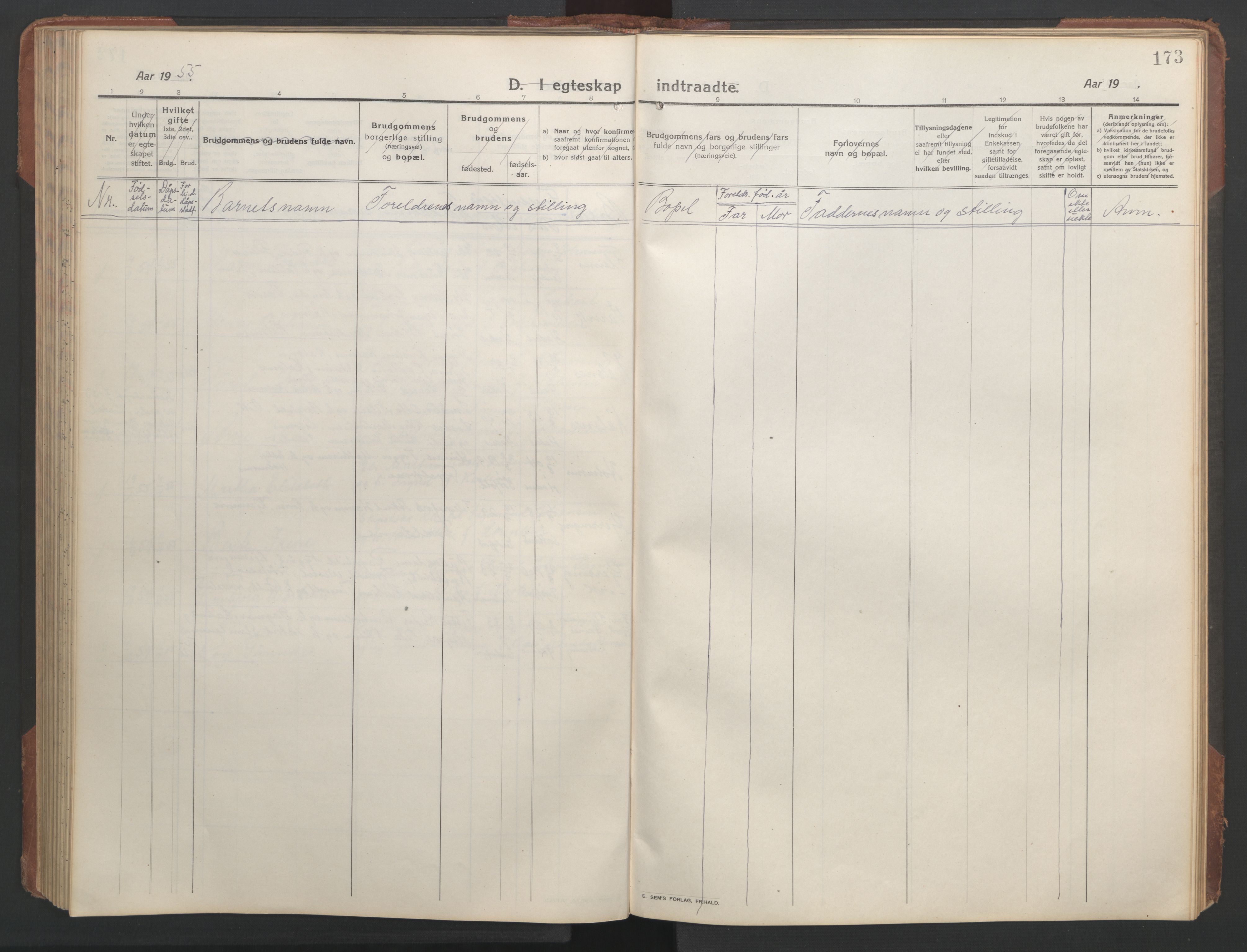 Ministerialprotokoller, klokkerbøker og fødselsregistre - Nordland, AV/SAT-A-1459/890/L1291: Klokkerbok nr. 890C02, 1913-1954, s. 173