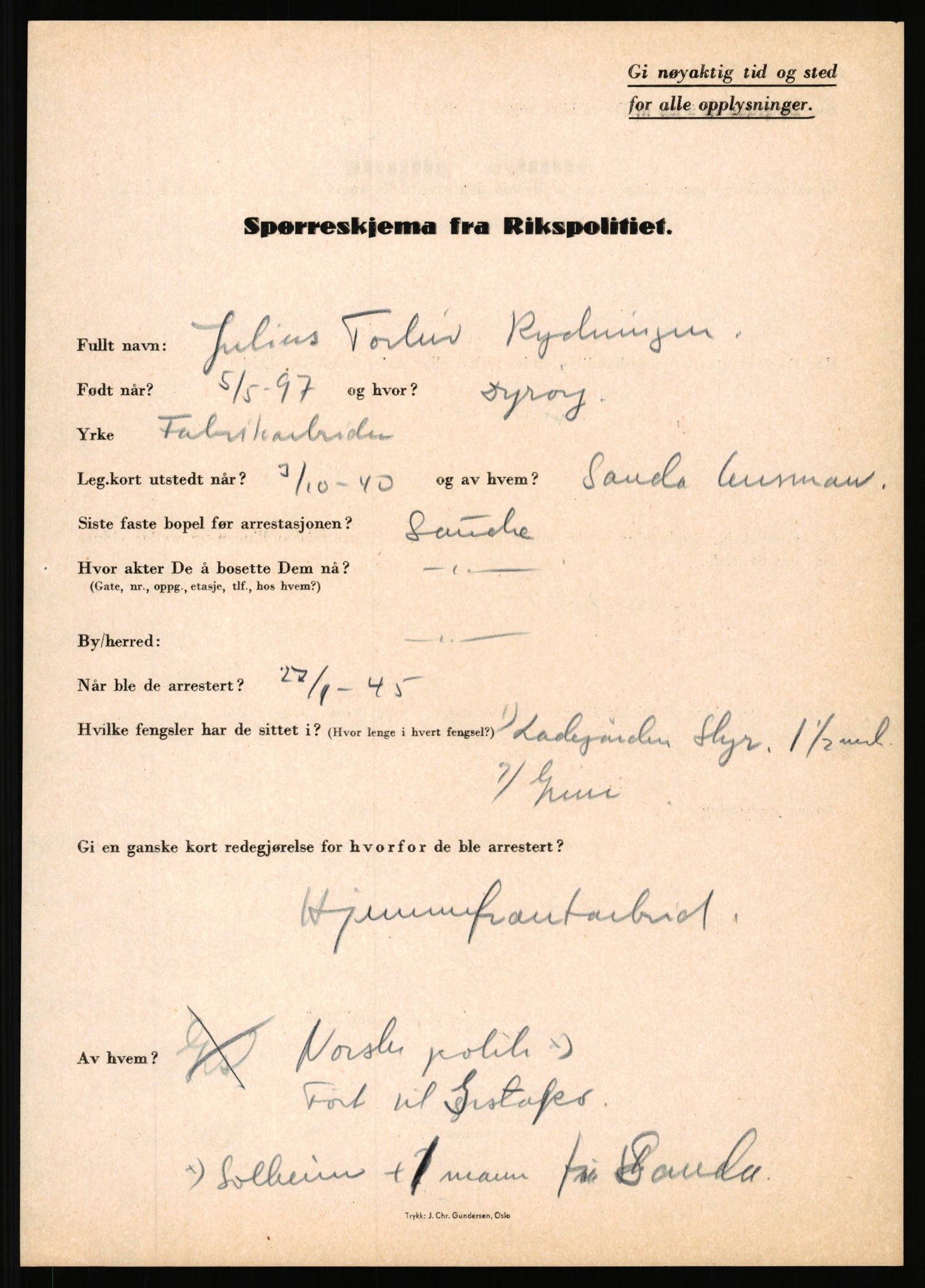 Rikspolitisjefen, AV/RA-S-1560/L/L0014: Pettersen, Aksel - Savosnick, Ernst, 1940-1945, s. 831