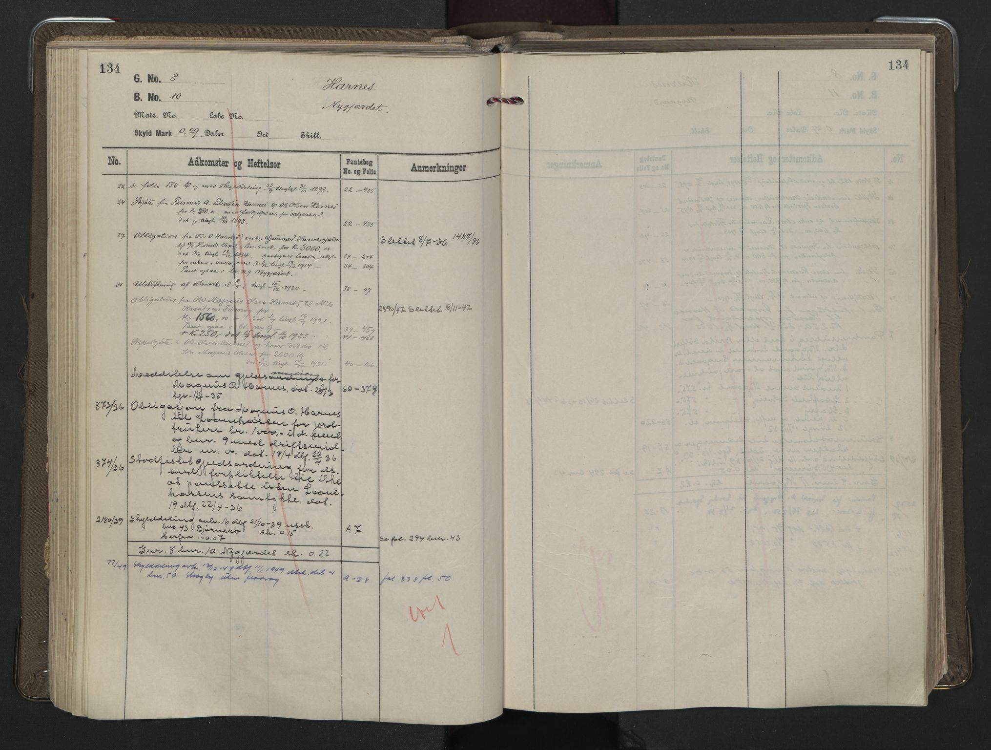 Romsdal sorenskriveri, AV/SAT-A-4149/1/2/2Aa/L0034: Panteregister nr. 34, s. 134
