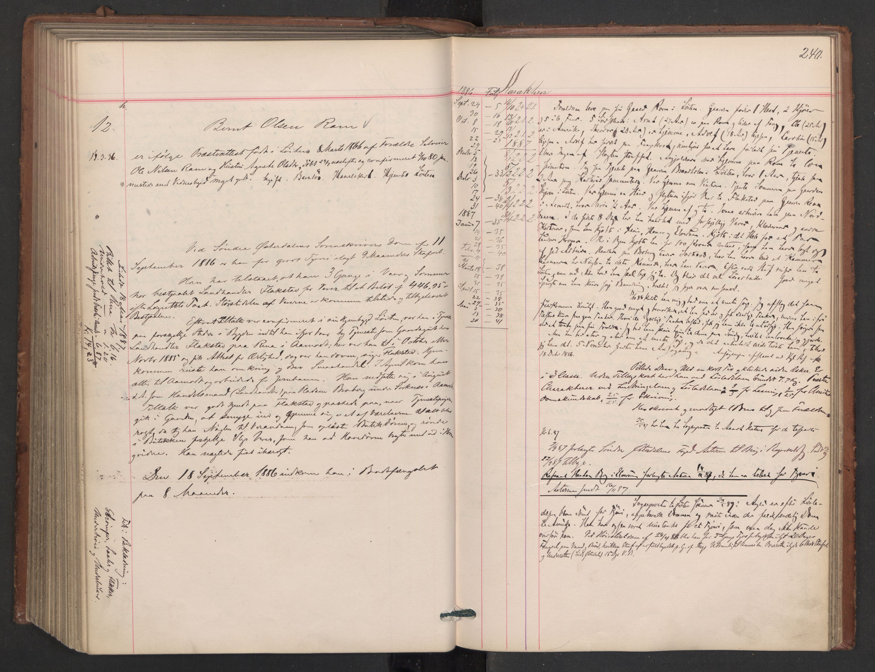 Botsfengslet, AV/RA-S-1539/D/Db/Dbb/L0023: 774g - 57h, 1885-1886, s. 240