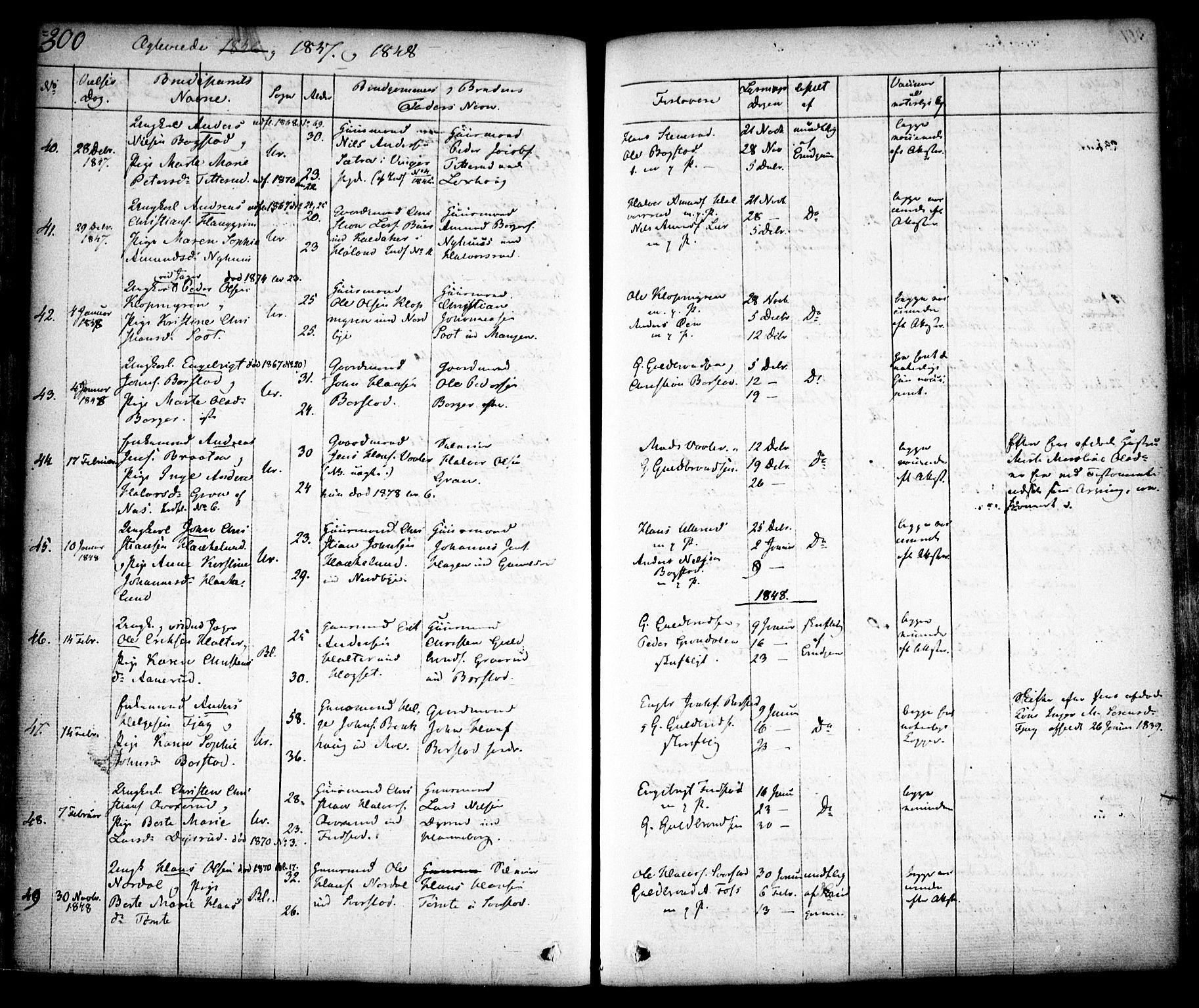 Aurskog prestekontor Kirkebøker, AV/SAO-A-10304a/F/Fa/L0006: Ministerialbok nr. I 6, 1829-1853, s. 300