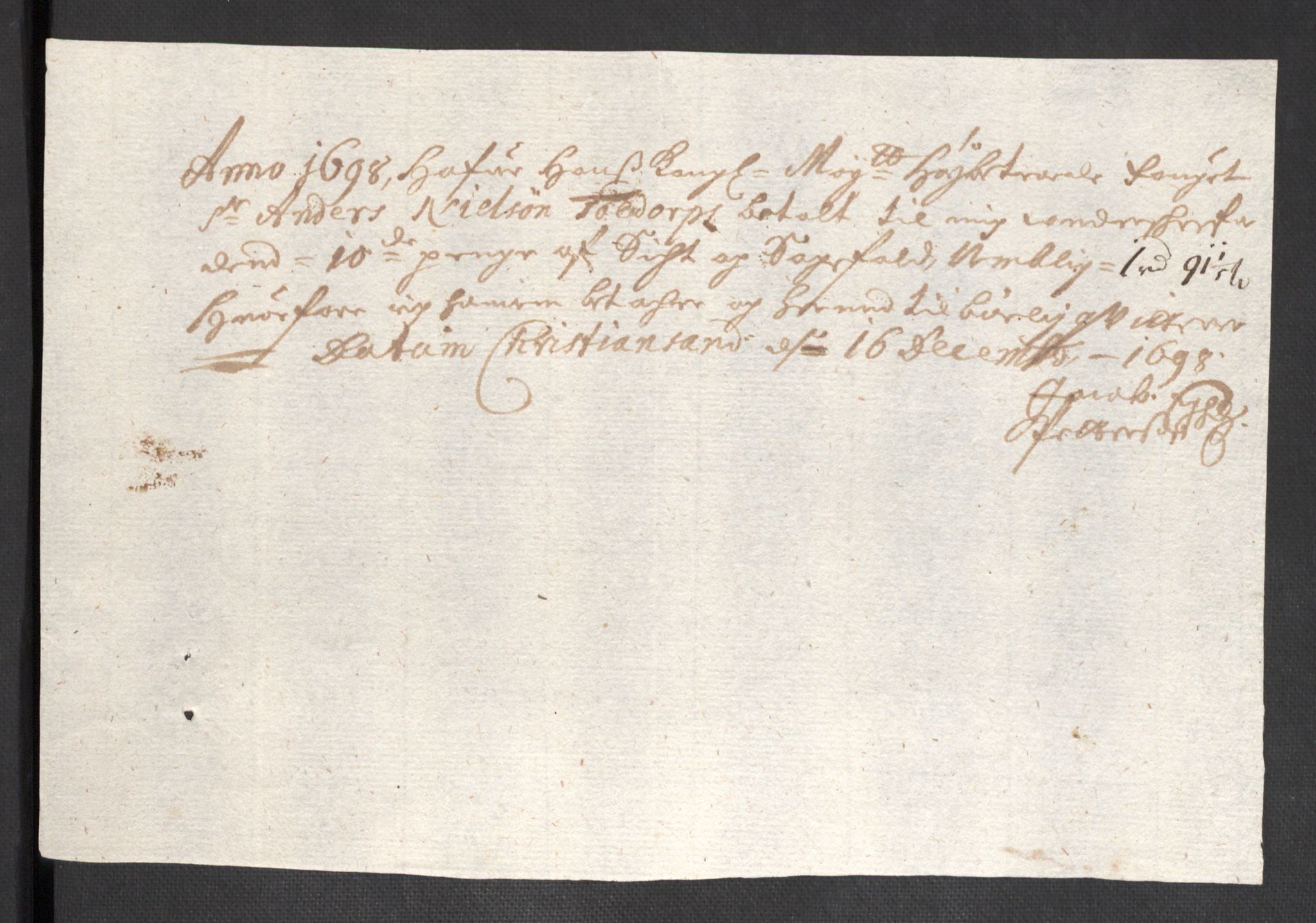 Rentekammeret inntil 1814, Reviderte regnskaper, Fogderegnskap, AV/RA-EA-4092/R43/L2547: Fogderegnskap Lista og Mandal, 1698-1699, s. 67