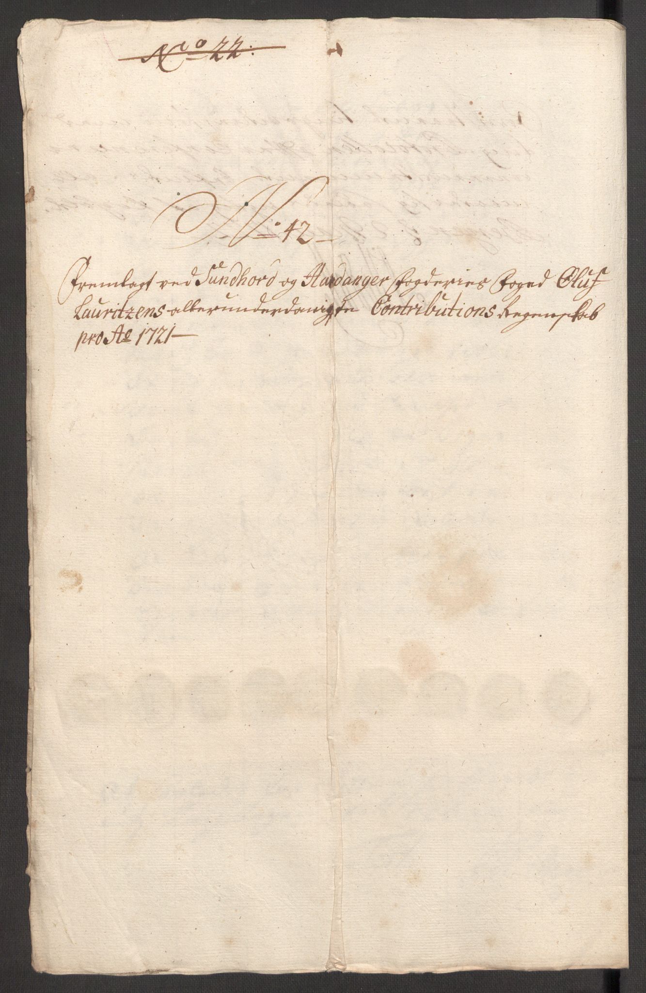 Rentekammeret inntil 1814, Reviderte regnskaper, Fogderegnskap, AV/RA-EA-4092/R48/L3000: Fogderegnskap Sunnhordland og Hardanger, 1721, s. 290