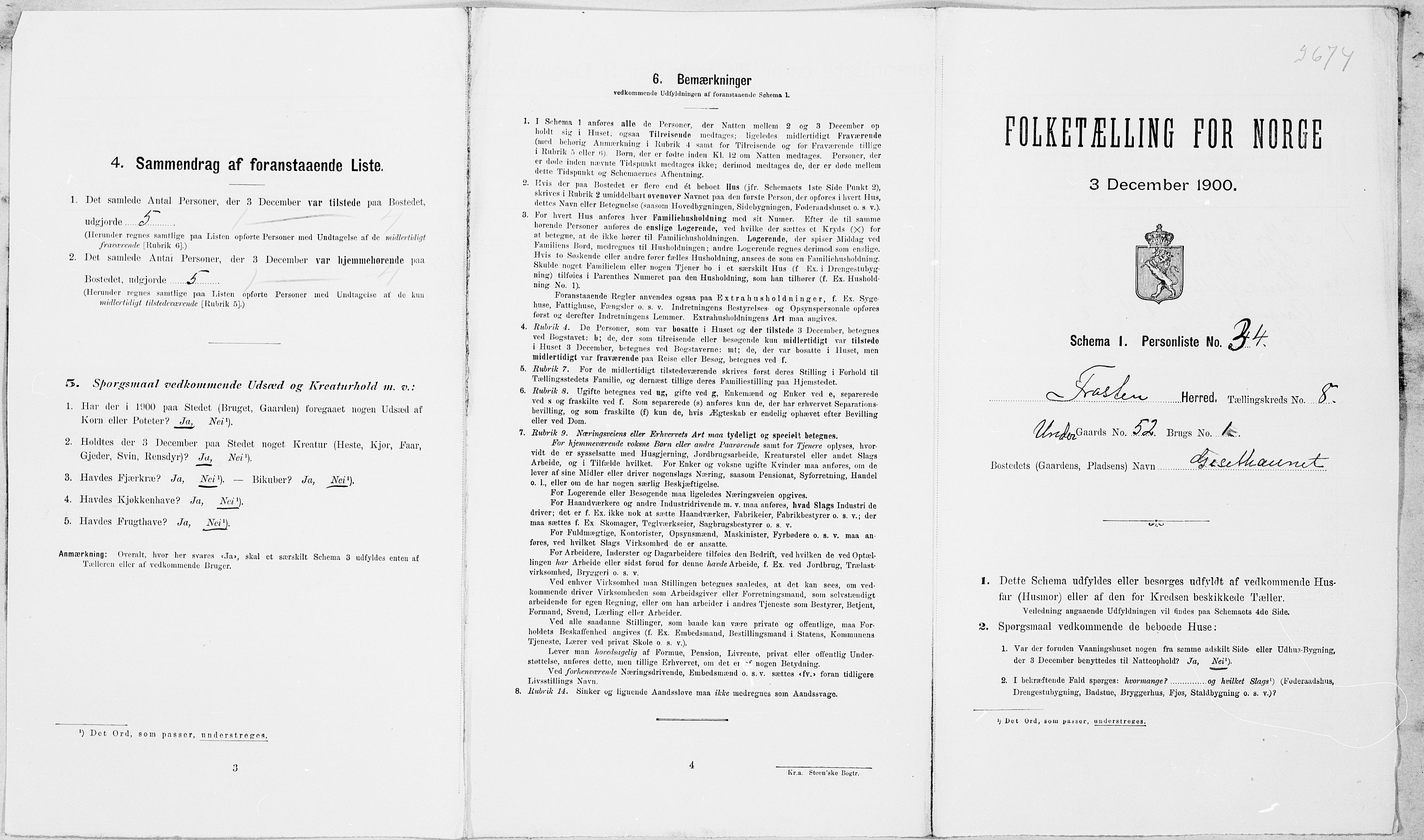 SAT, Folketelling 1900 for 1717 Frosta herred, 1900, s. 989