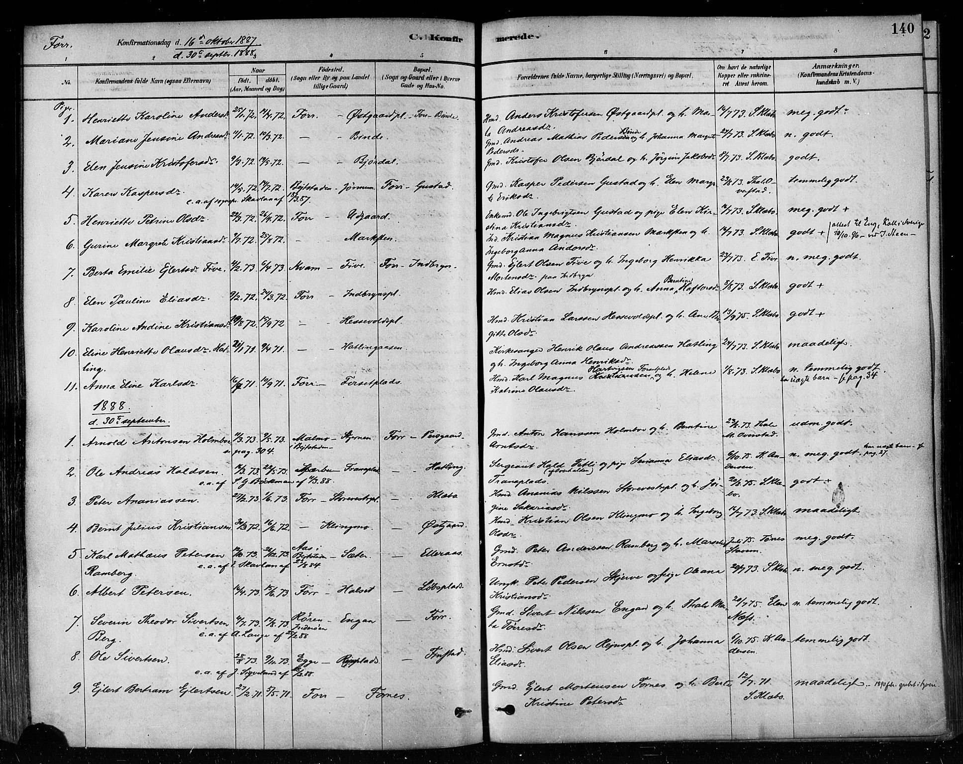Ministerialprotokoller, klokkerbøker og fødselsregistre - Nord-Trøndelag, SAT/A-1458/746/L0448: Ministerialbok nr. 746A07 /1, 1878-1900, s. 140