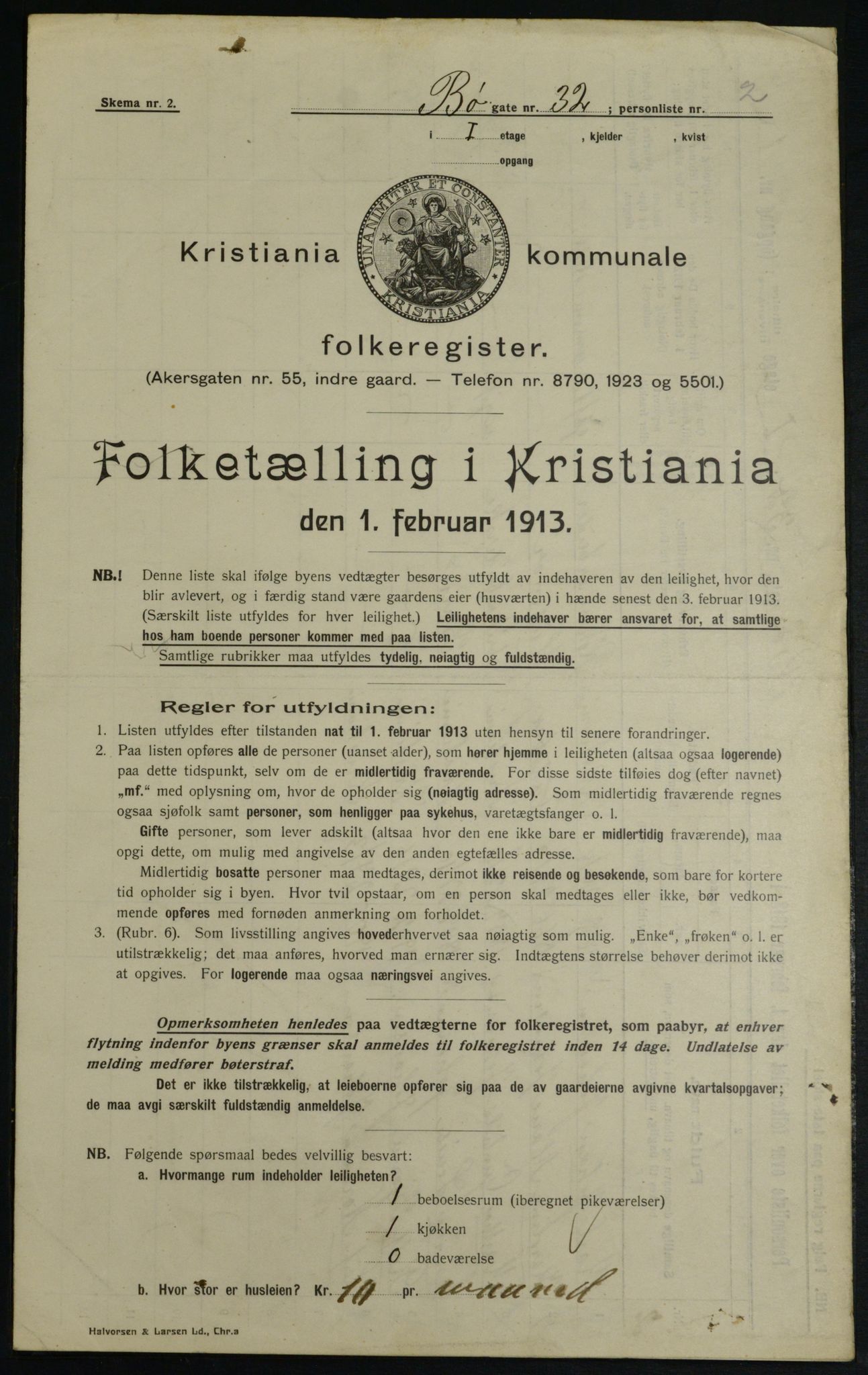 OBA, Kommunal folketelling 1.2.1913 for Kristiania, 1913, s. 11385