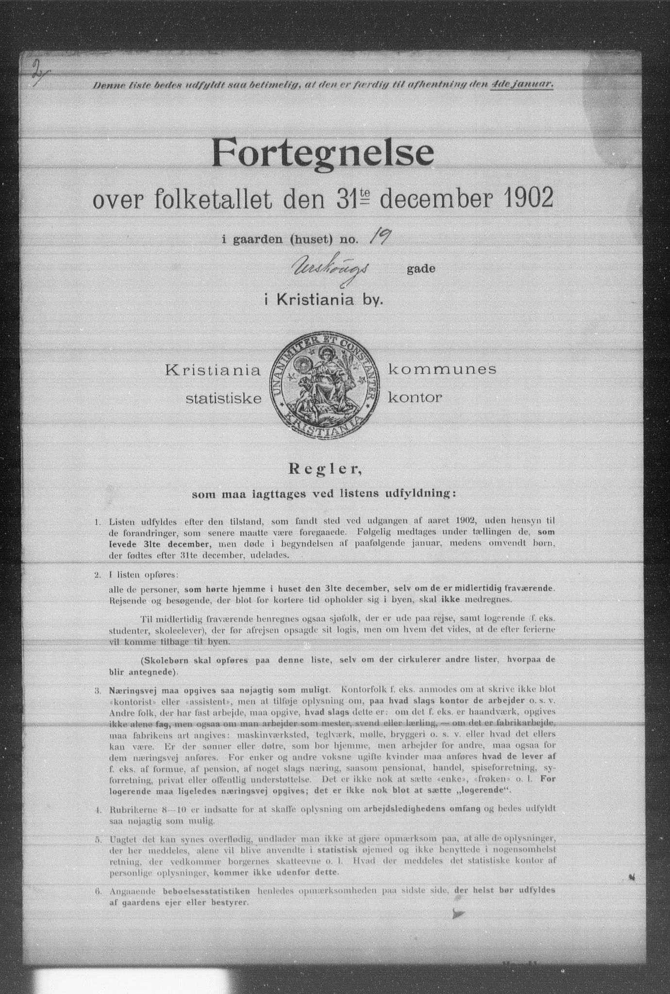 OBA, Kommunal folketelling 31.12.1902 for Kristiania kjøpstad, 1902, s. 631