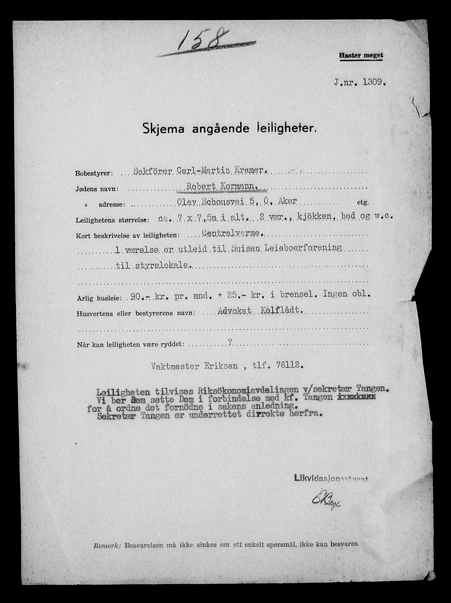 Justisdepartementet, Tilbakeføringskontoret for inndratte formuer, AV/RA-S-1564/H/Hc/Hcc/L0951: --, 1945-1947, s. 250