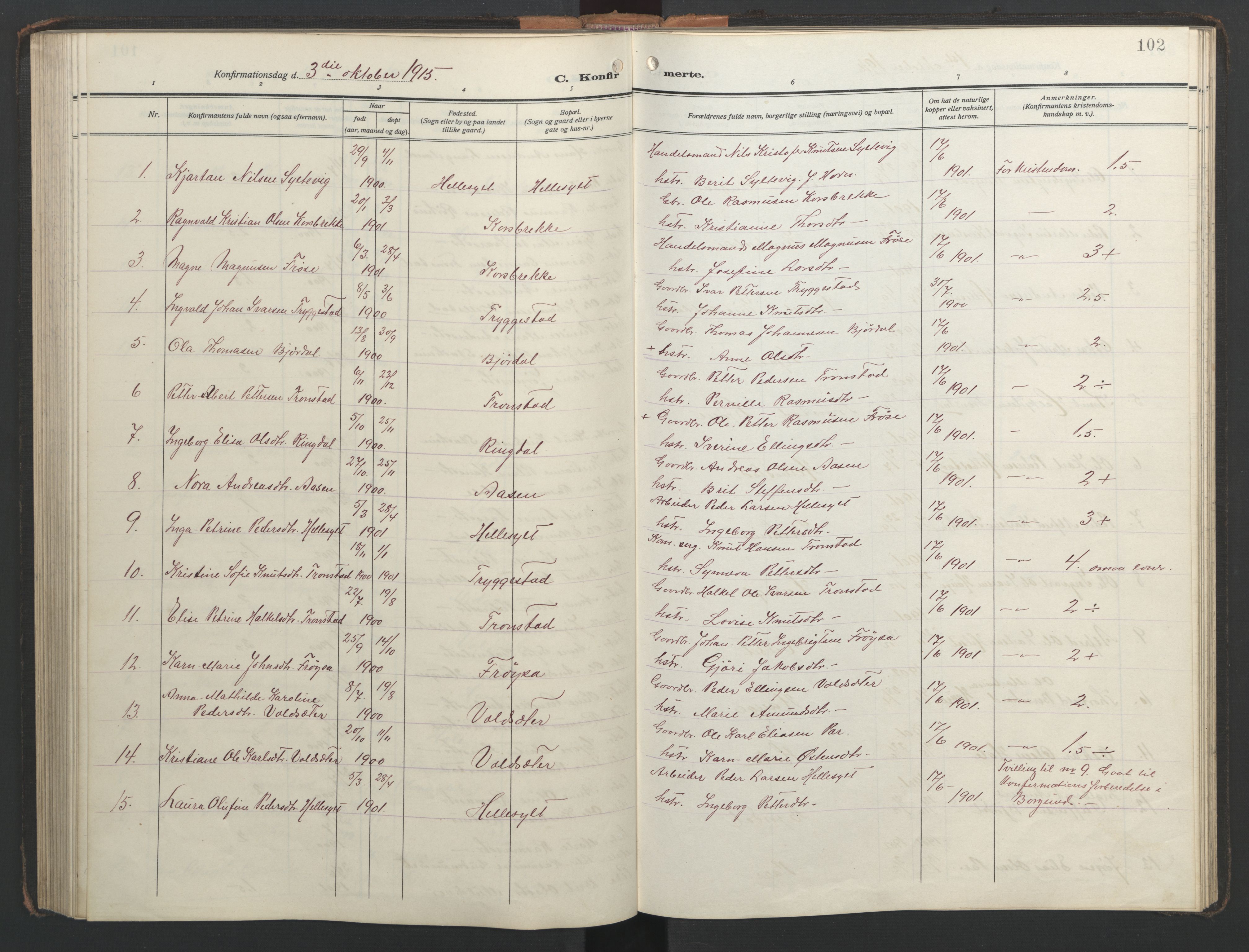 Ministerialprotokoller, klokkerbøker og fødselsregistre - Møre og Romsdal, SAT/A-1454/517/L0232: Klokkerbok nr. 517C05, 1910-1946, s. 102