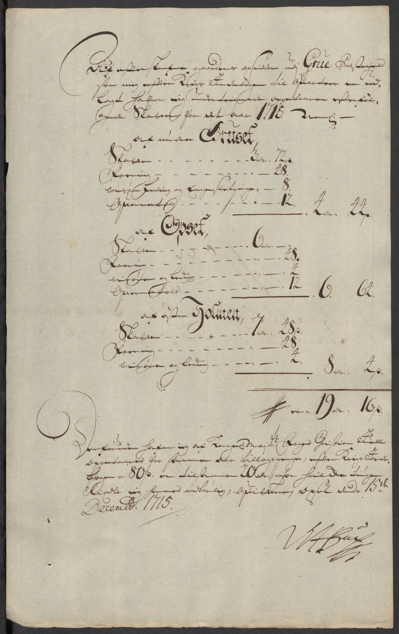 Rentekammeret inntil 1814, Reviderte regnskaper, Fogderegnskap, AV/RA-EA-4092/R13/L0853: Fogderegnskap Solør, Odal og Østerdal, 1715, s. 325