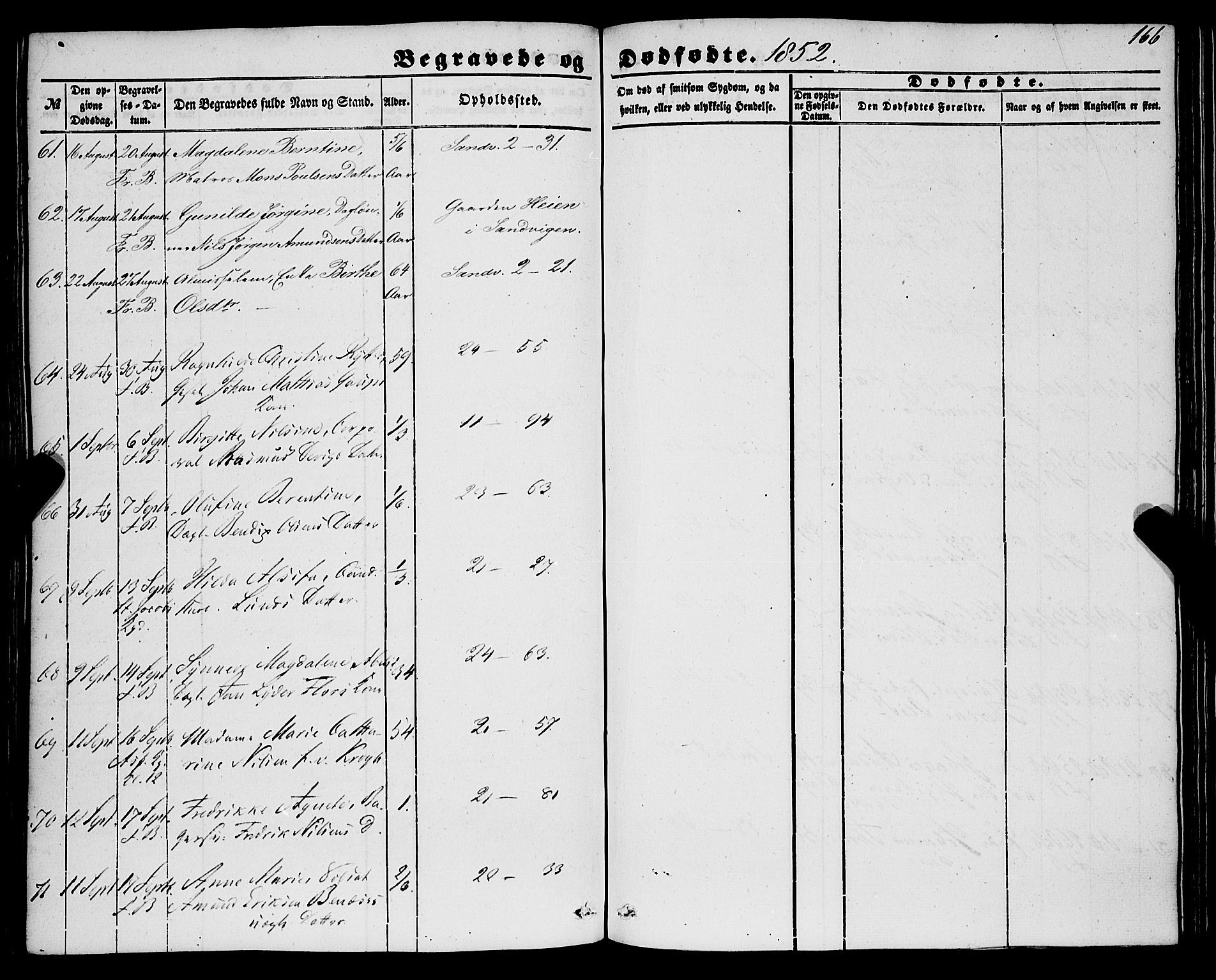 Korskirken sokneprestembete, SAB/A-76101/H/Haa: Ministerialbok nr. E 2, 1848-1862, s. 166