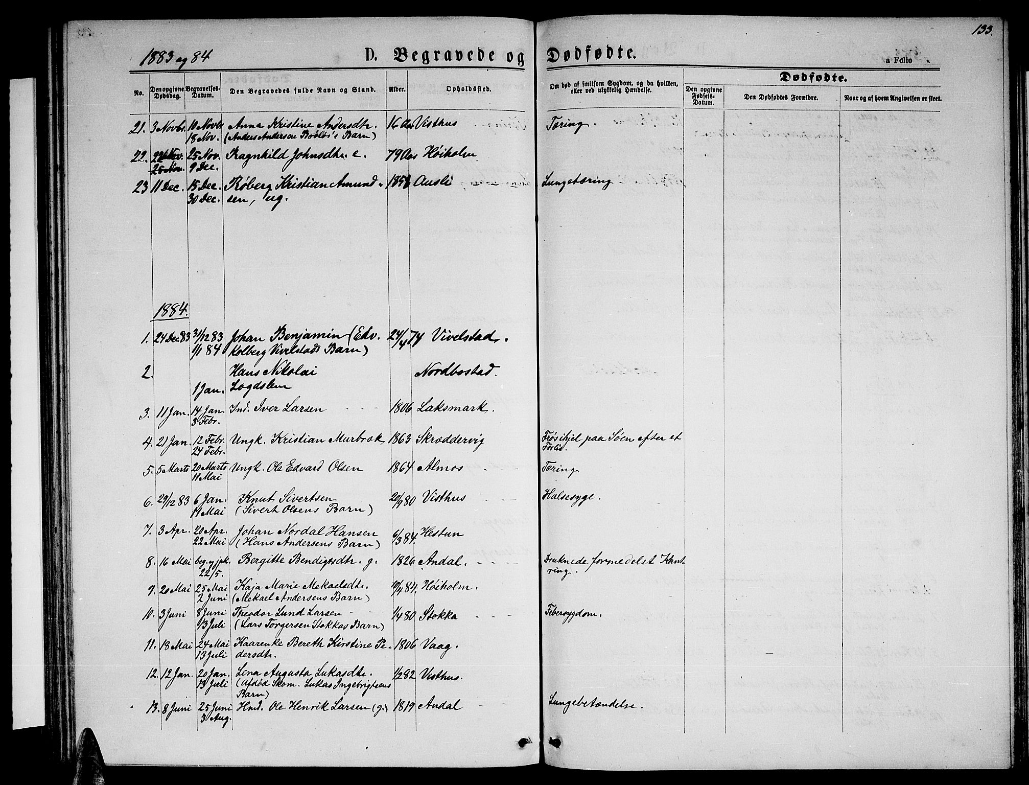 Ministerialprotokoller, klokkerbøker og fødselsregistre - Nordland, SAT/A-1459/819/L0276: Klokkerbok nr. 819C02, 1869-1887, s. 133
