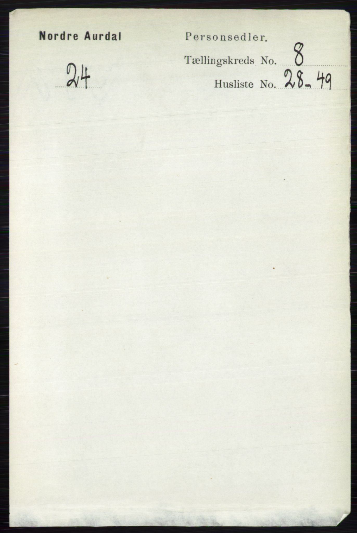 RA, Folketelling 1891 for 0542 Nord-Aurdal herred, 1891, s. 2953