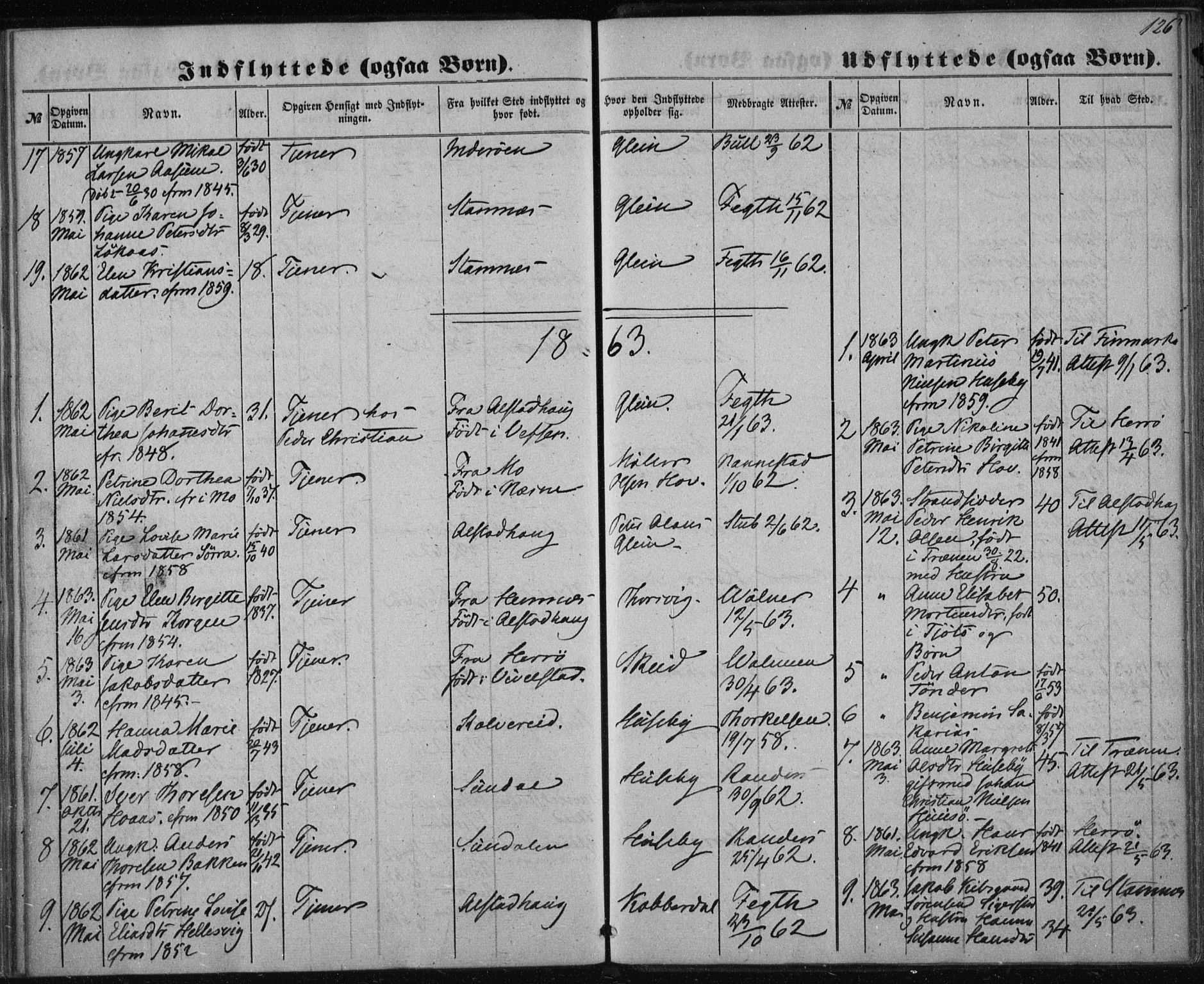 Ministerialprotokoller, klokkerbøker og fødselsregistre - Nordland, SAT/A-1459/835/L0523: Ministerialbok nr. 835A01, 1855-1865, s. 126