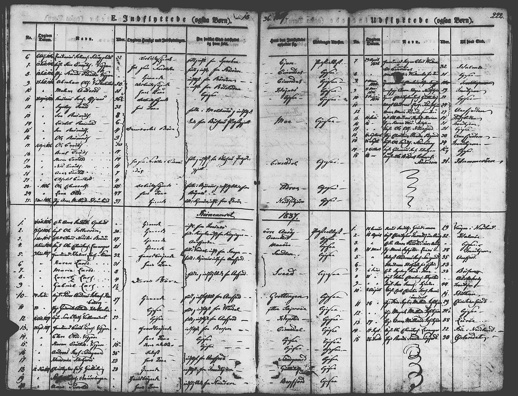 Ministerialprotokoller, klokkerbøker og fødselsregistre - Sør-Trøndelag, SAT/A-1456/657/L0703: Ministerialbok nr. 657A04, 1831-1846, s. 222