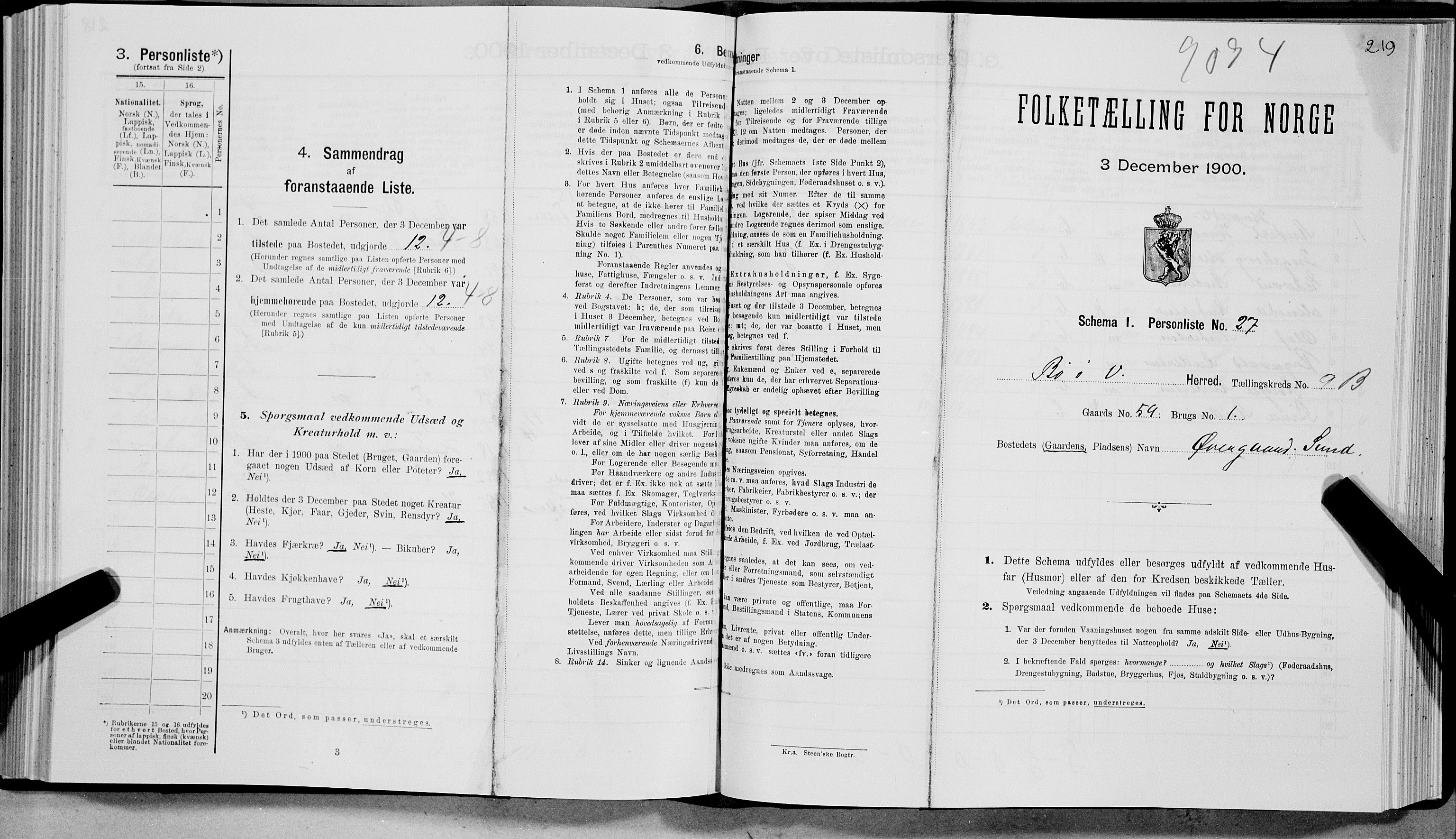 SAT, Folketelling 1900 for 1867 Bø herred, 1900, s. 1121