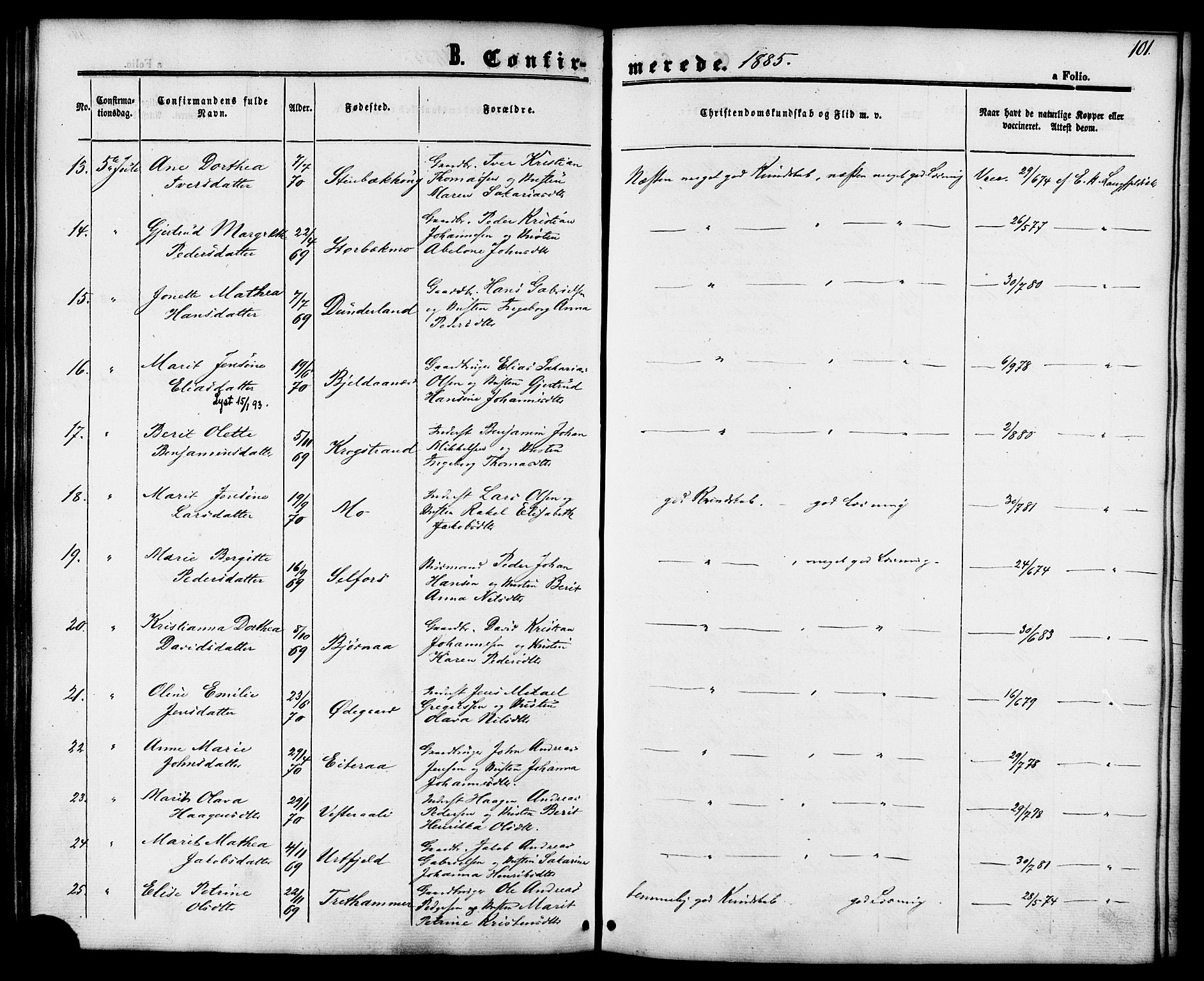 Ministerialprotokoller, klokkerbøker og fødselsregistre - Nordland, AV/SAT-A-1459/827/L0394: Ministerialbok nr. 827A06, 1865-1886, s. 101