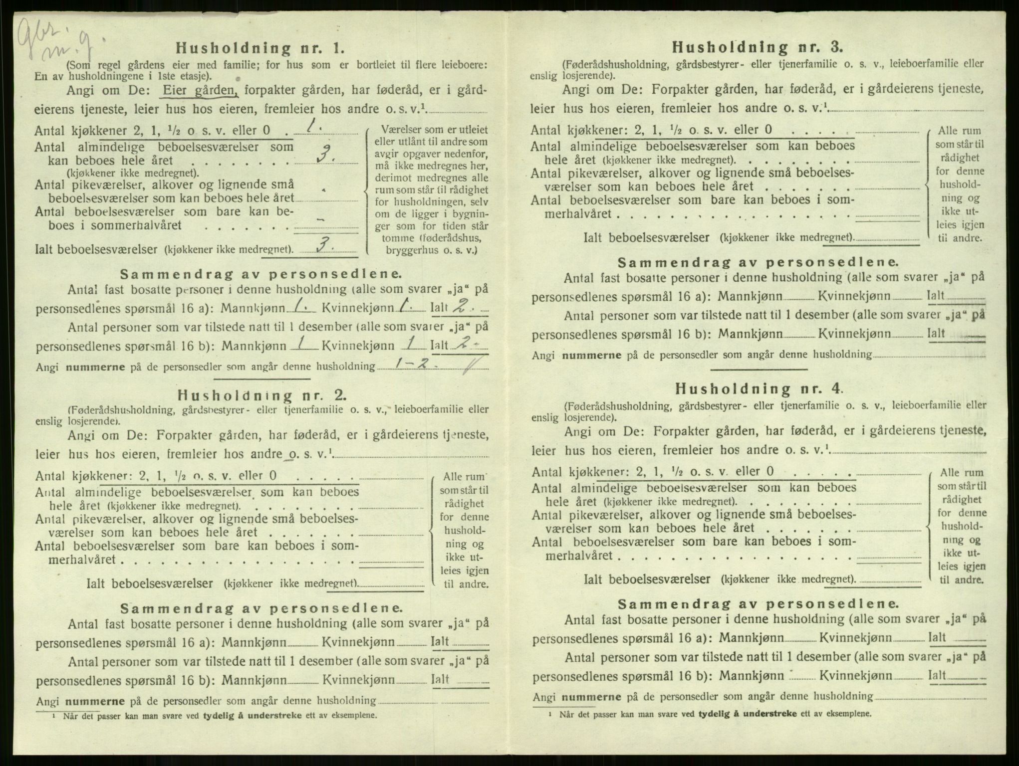 SAKO, Folketelling 1920 for 0719 Andebu herred, 1920, s. 719