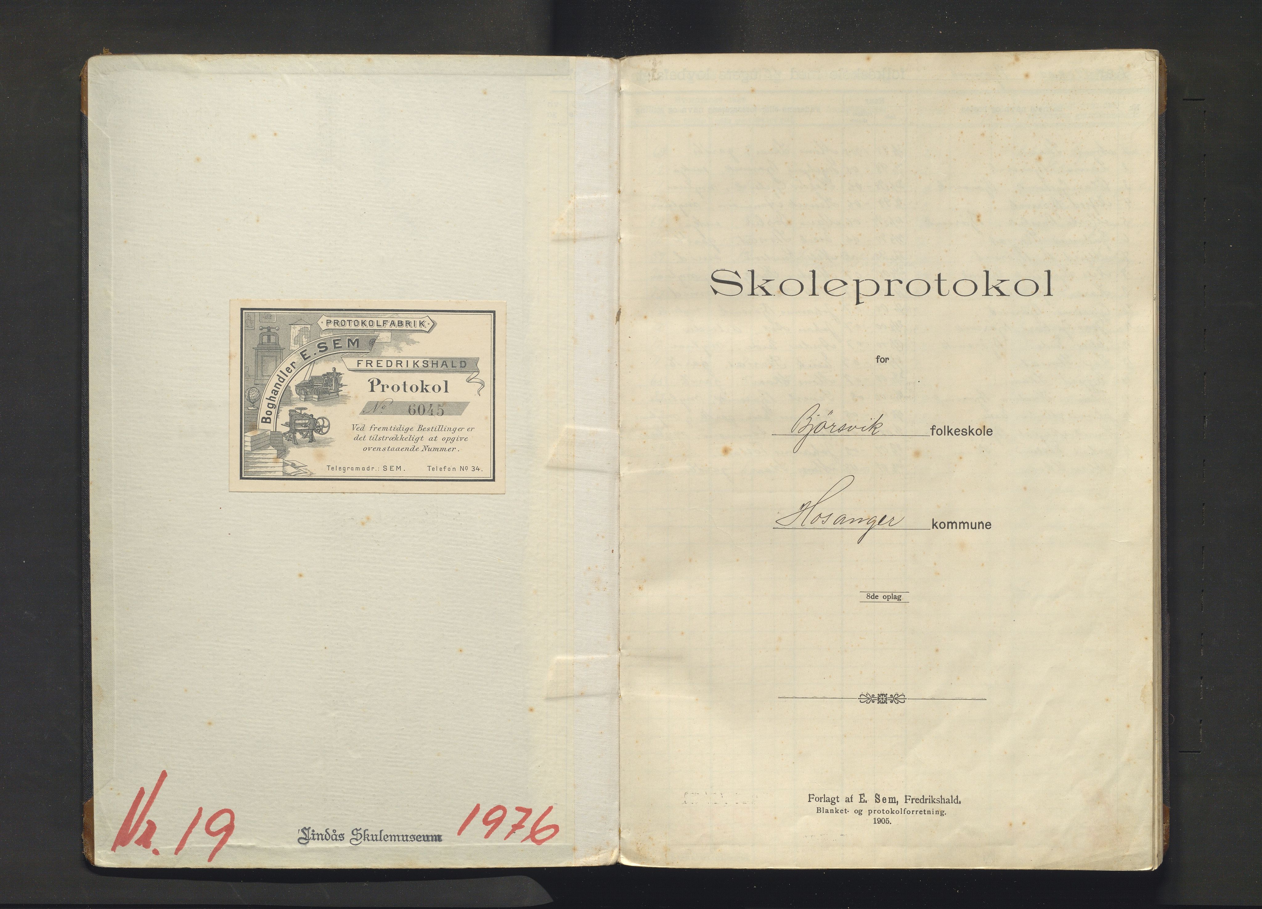 Hosanger kommune. Barneskulane, IKAH/1253a-231/F/Fb/L0009: Skuleprotokoll for Bjørsvik og Heimvik krinsar, 1908-1921