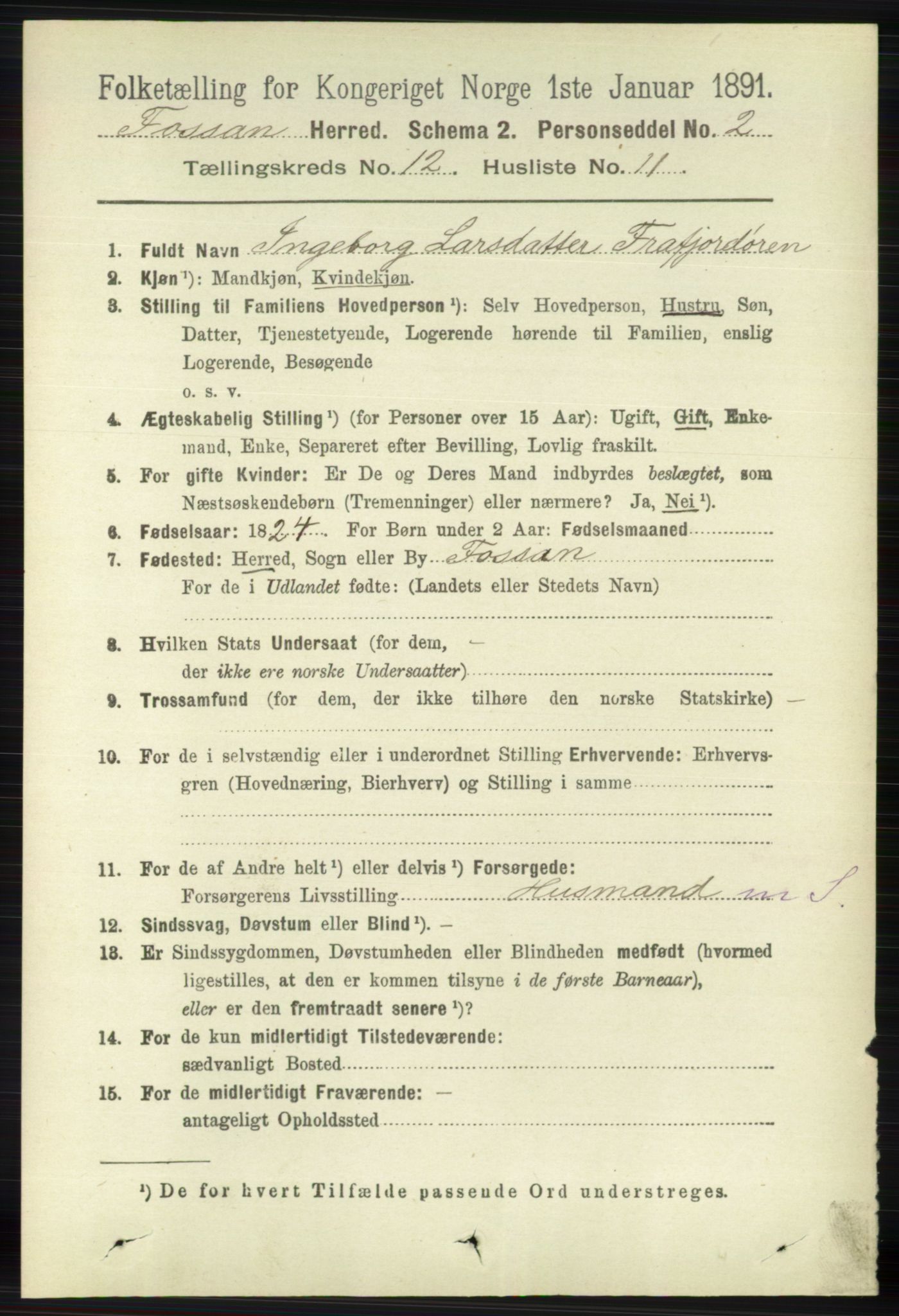 RA, Folketelling 1891 for 1129 Forsand herred, 1891, s. 2014