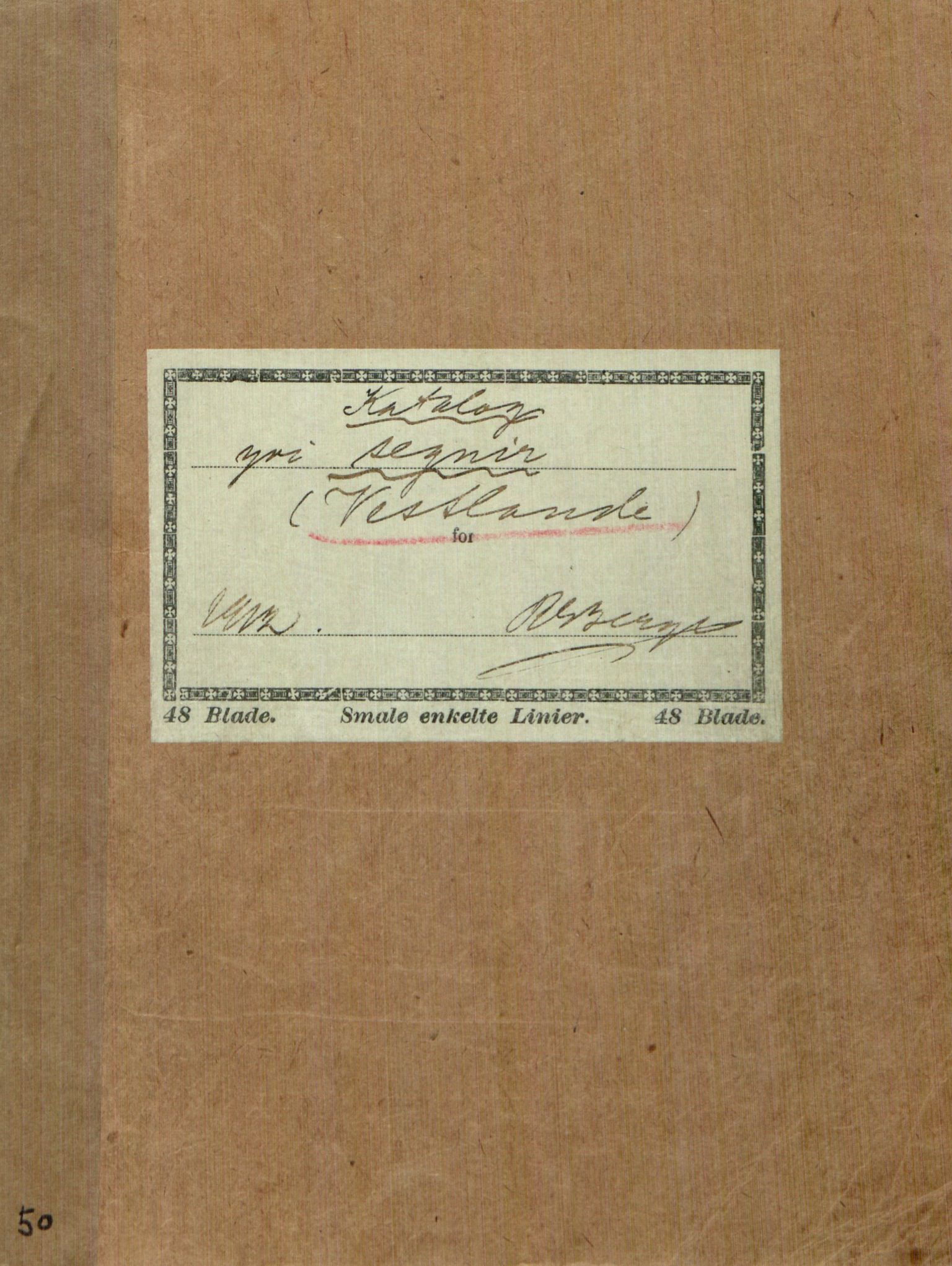 Rikard Berge, TEMU/TGM-A-1003/H/L0050: 50: Katalog yvi segnir frå Vestlandet, 1912