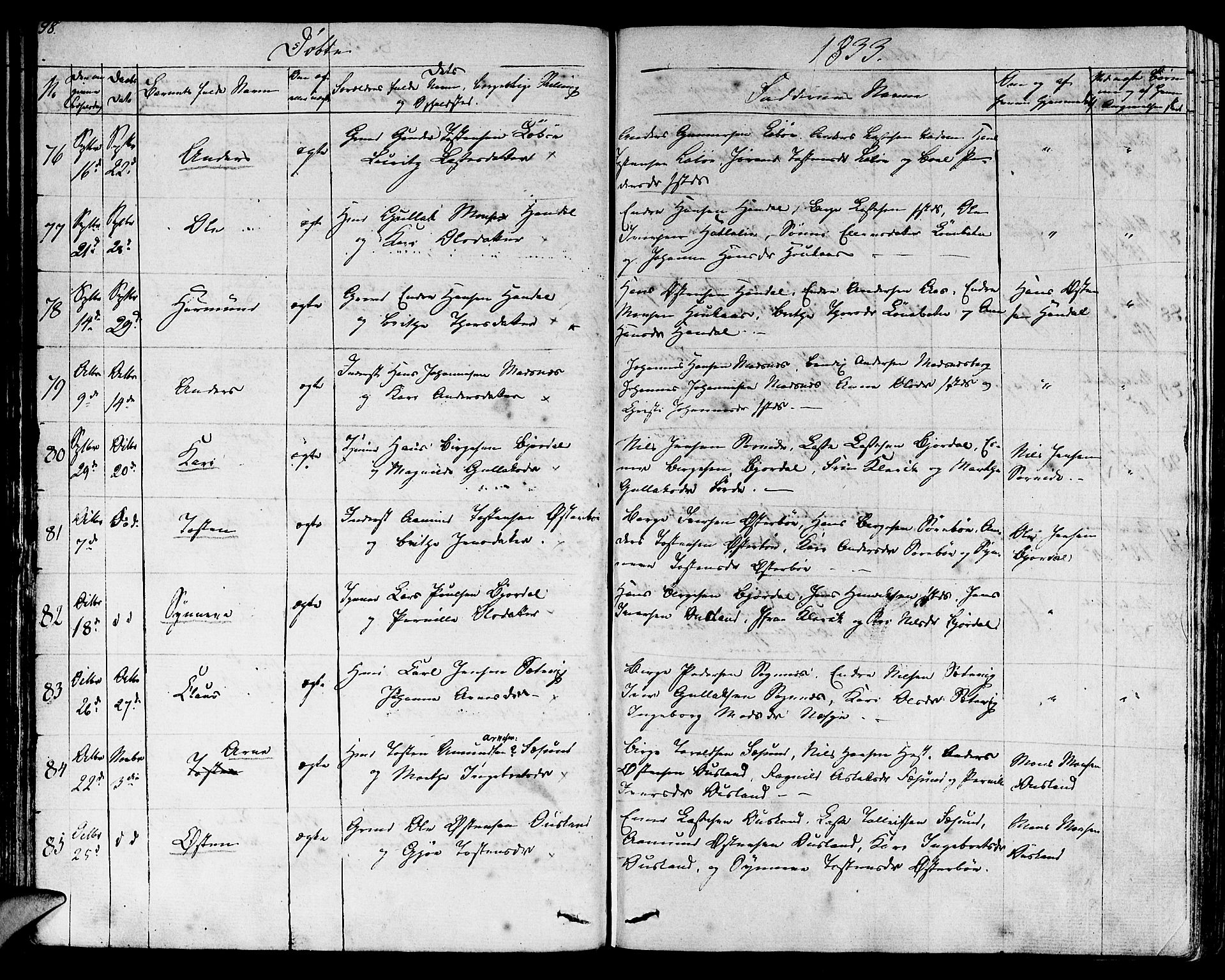 Lavik sokneprestembete, SAB/A-80901: Ministerialbok nr. A 2I, 1821-1842, s. 98
