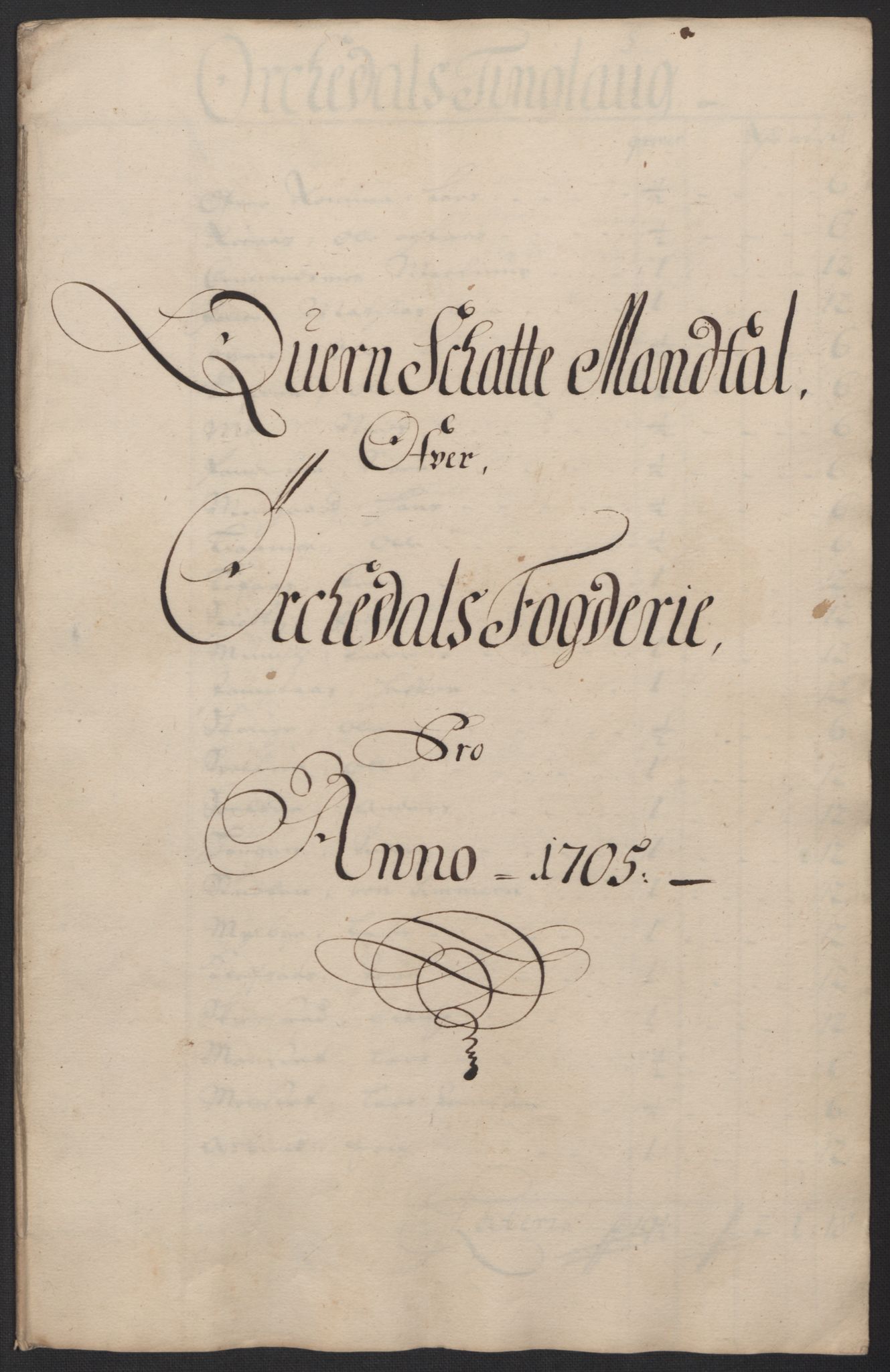 Rentekammeret inntil 1814, Reviderte regnskaper, Fogderegnskap, RA/EA-4092/R60/L3955: Fogderegnskap Orkdal og Gauldal, 1705, s. 126