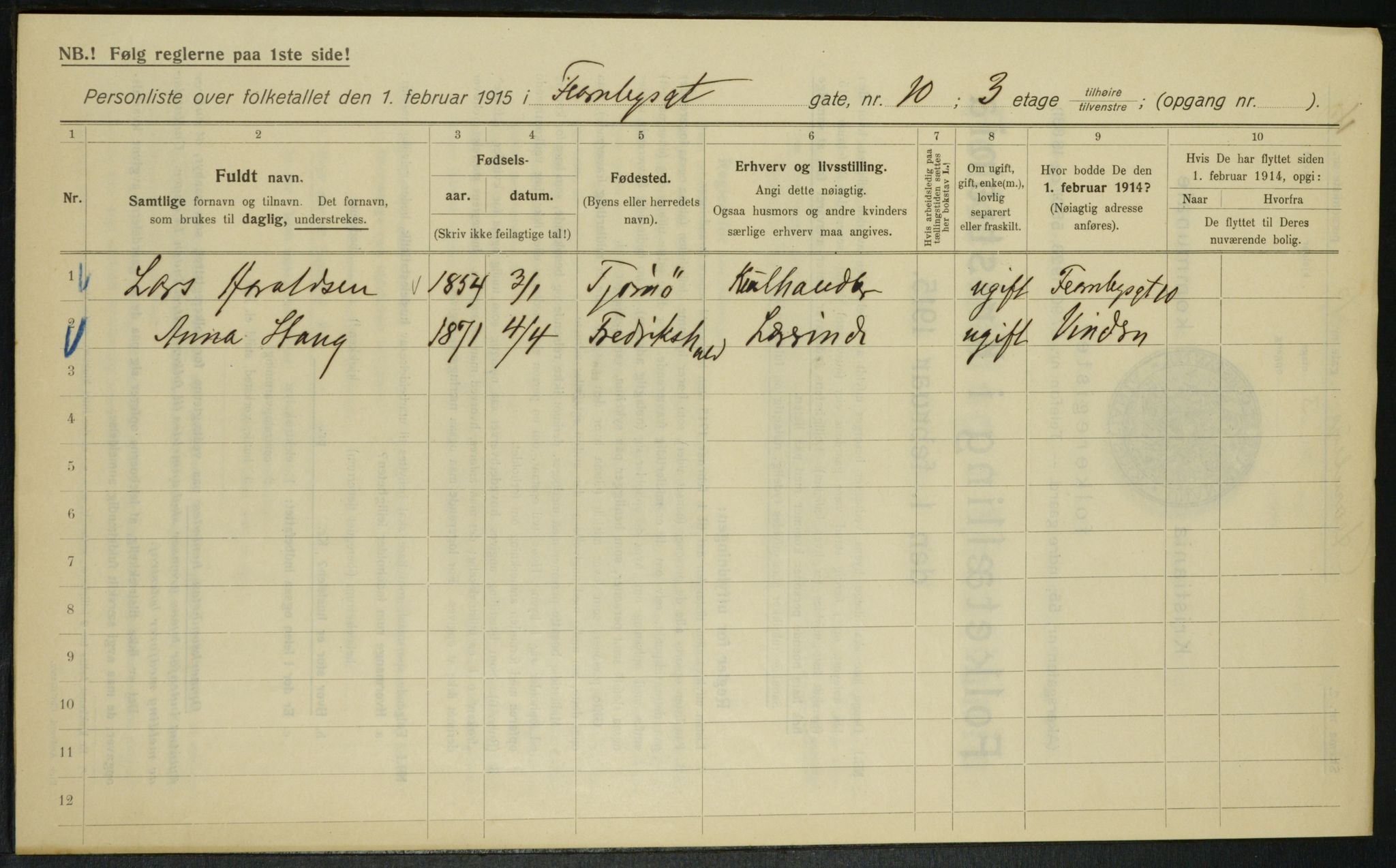 OBA, Kommunal folketelling 1.2.1915 for Kristiania, 1915, s. 23533
