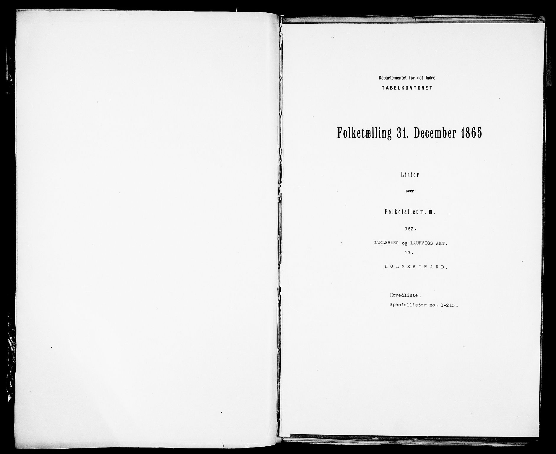 RA, Folketelling 1865 for 0702B Botne prestegjeld, Holmestrand kjøpstad, 1865, s. 3