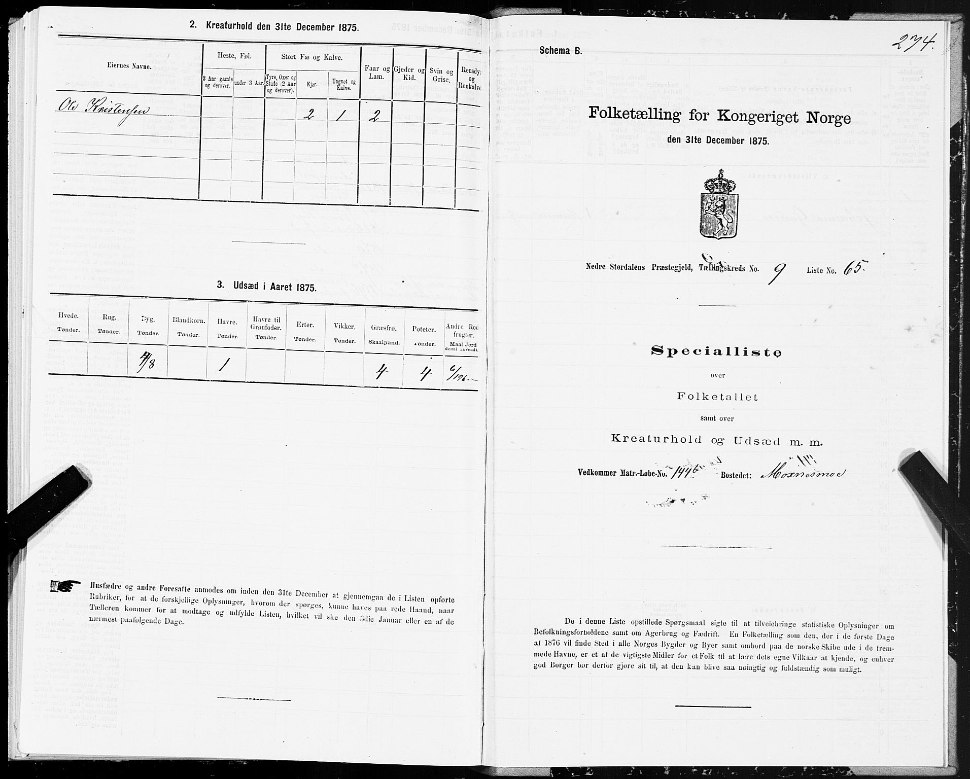 SAT, Folketelling 1875 for 1714P Nedre Stjørdal prestegjeld, 1875, s. 4274