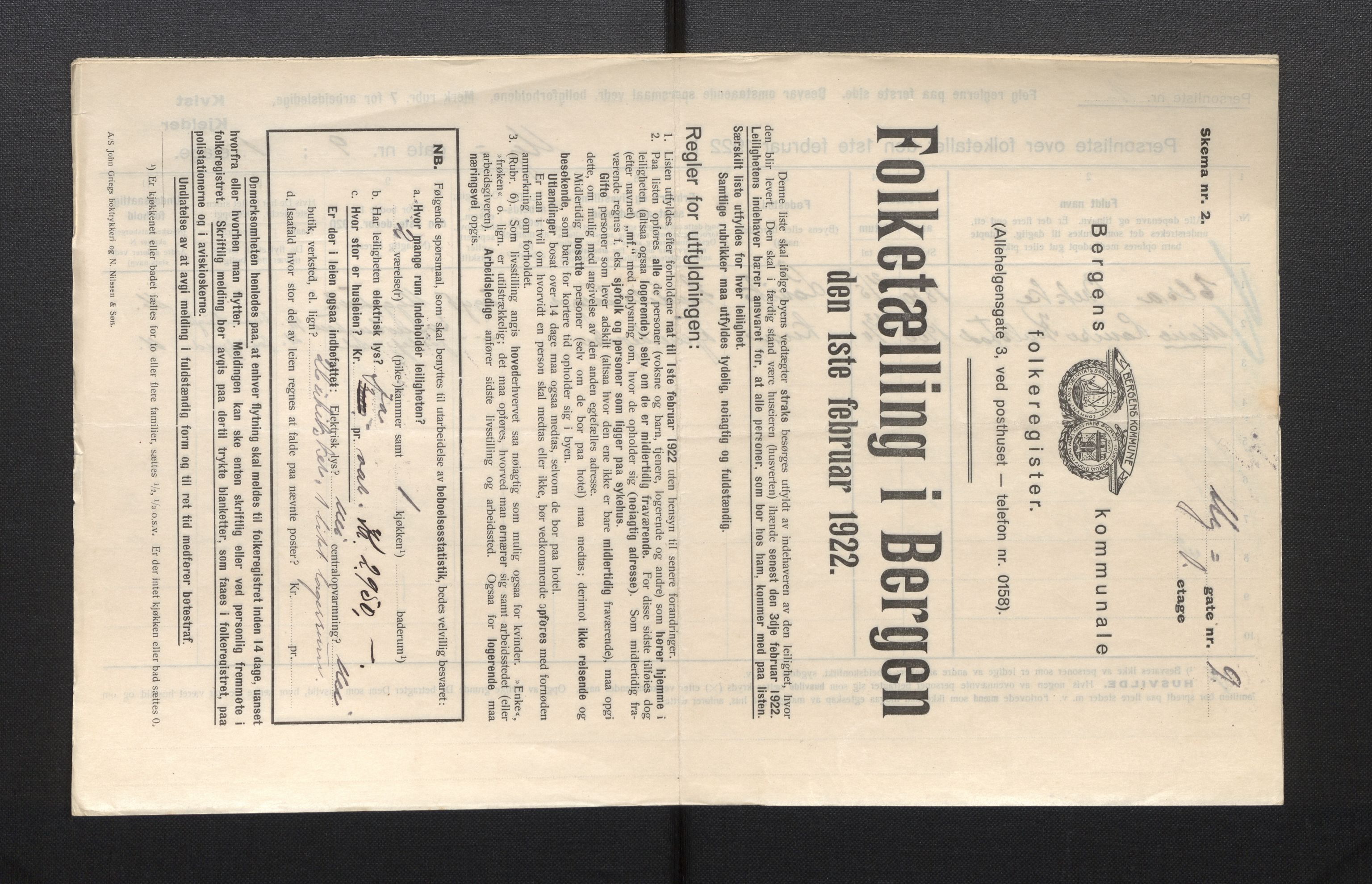 SAB, Kommunal folketelling 1922 for Bergen kjøpstad, 1922, s. 29182