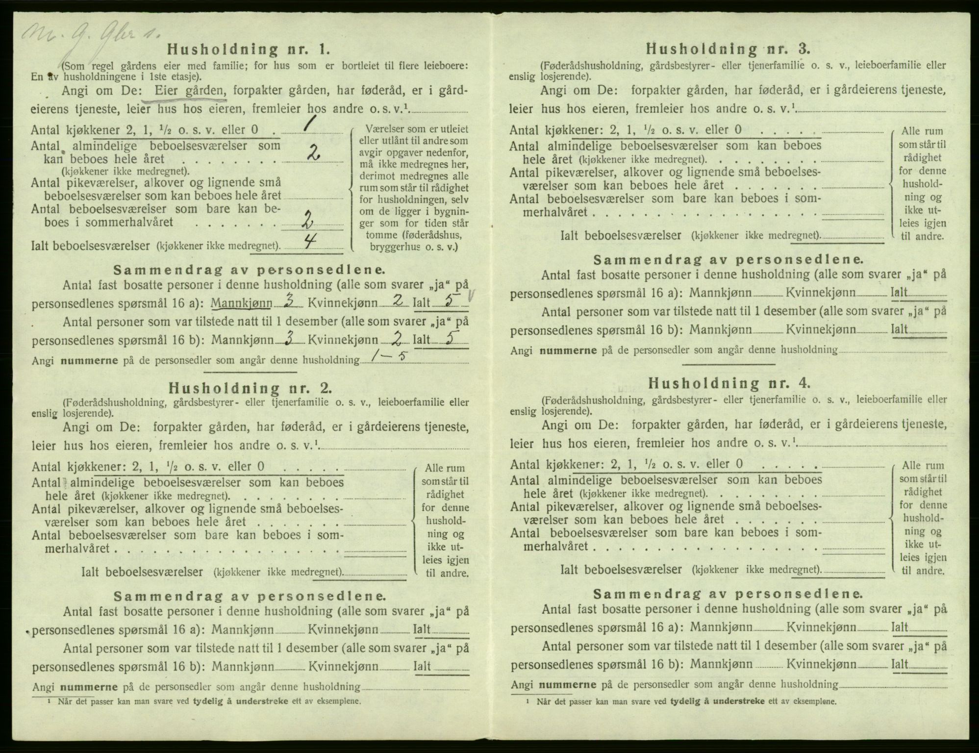 SAB, Folketelling 1920 for 1227 Jondal herred, 1920, s. 36