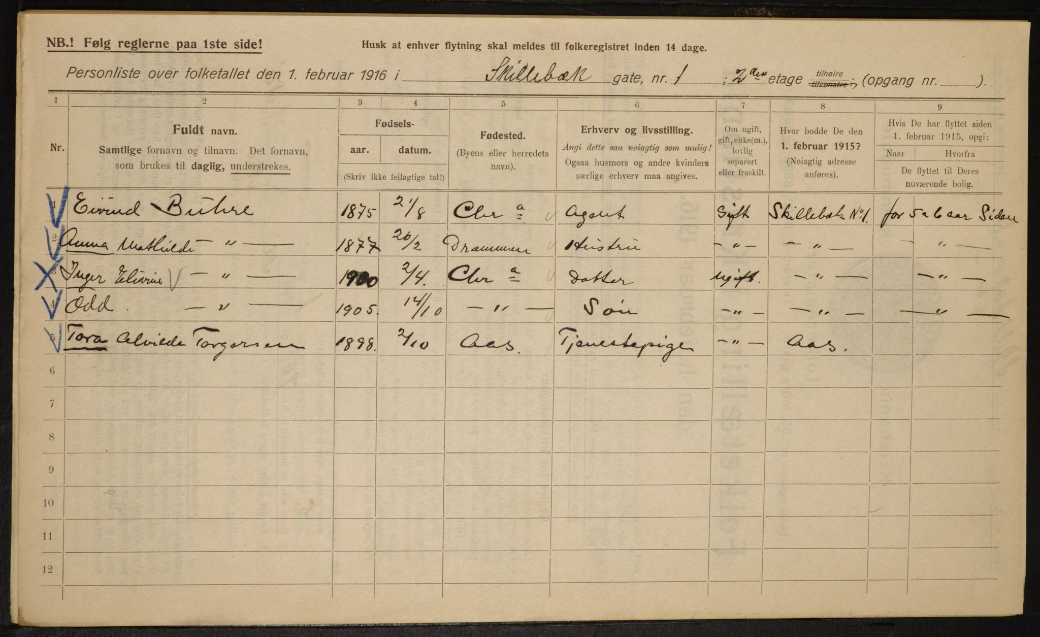 OBA, Kommunal folketelling 1.2.1916 for Kristiania, 1916, s. 97894