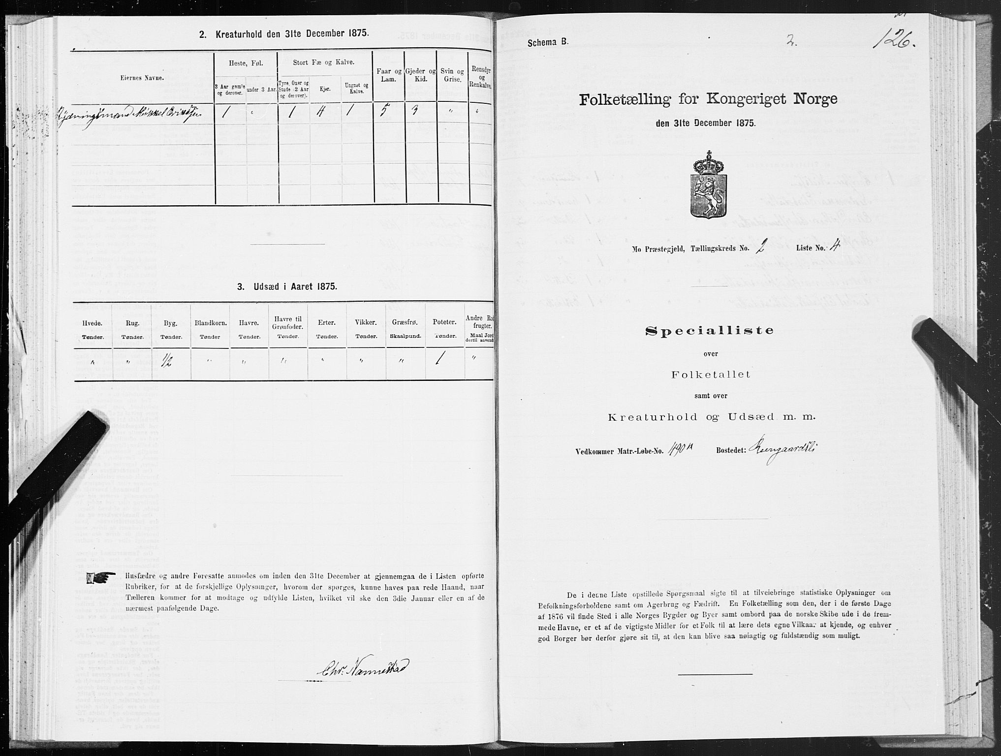 SAT, Folketelling 1875 for 1833P Mo prestegjeld, 1875, s. 1126