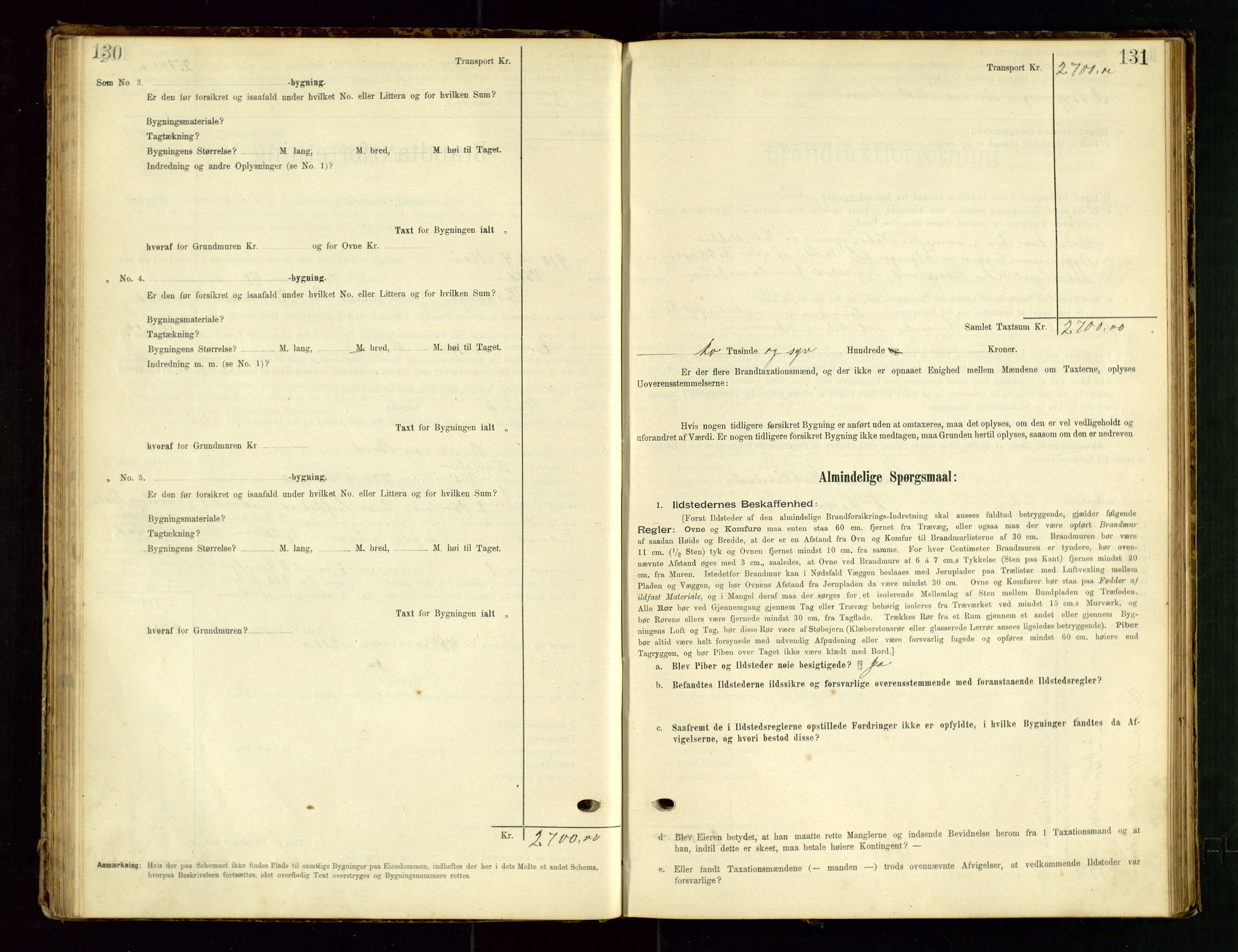 Hå lensmannskontor, SAST/A-100456/Goa/L0003: Takstprotokoll (skjema), 1895-1911, s. 130-131