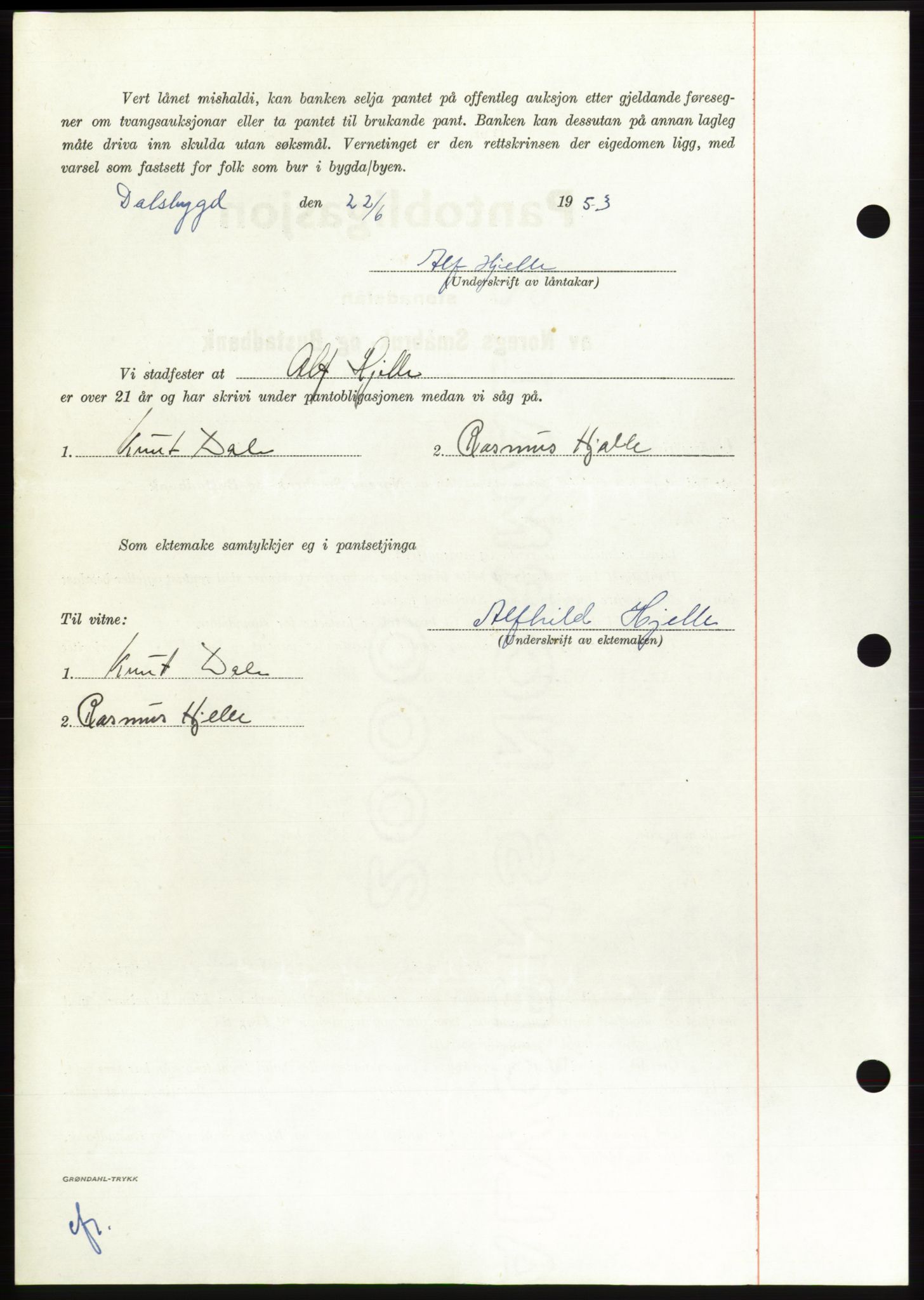 Søre Sunnmøre sorenskriveri, AV/SAT-A-4122/1/2/2C/L0123: Pantebok nr. 11B, 1953-1953, Dagboknr: 1508/1953