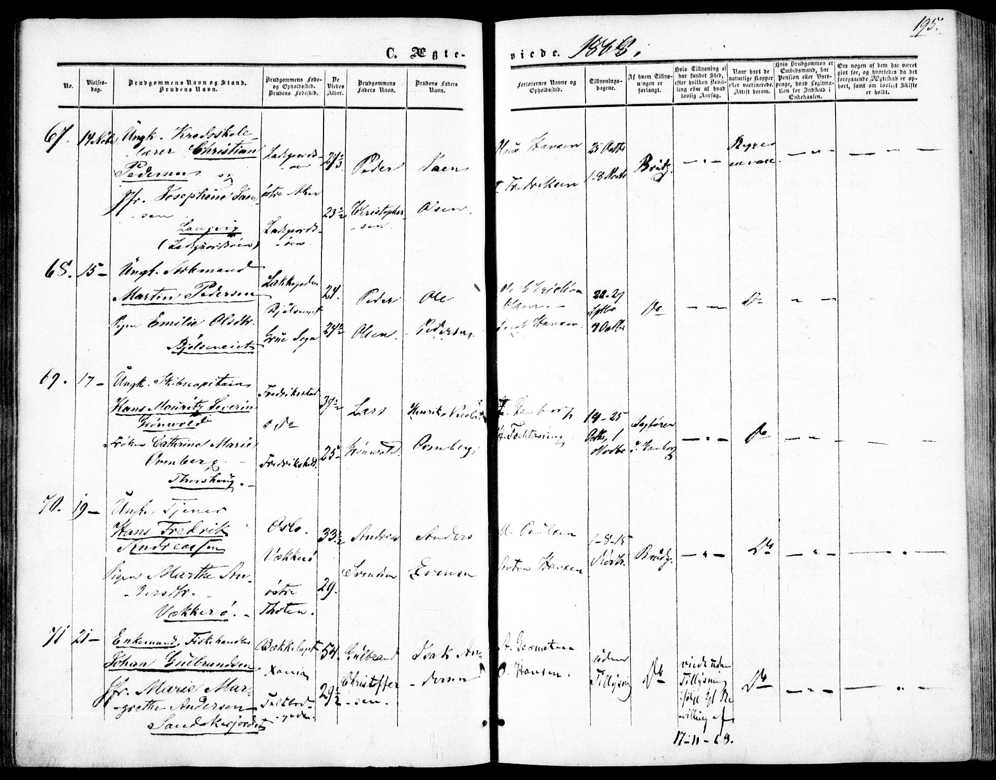 Vestre Aker prestekontor Kirkebøker, AV/SAO-A-10025/F/Fa/L0002: Ministerialbok nr. 2, 1855-1877, s. 195
