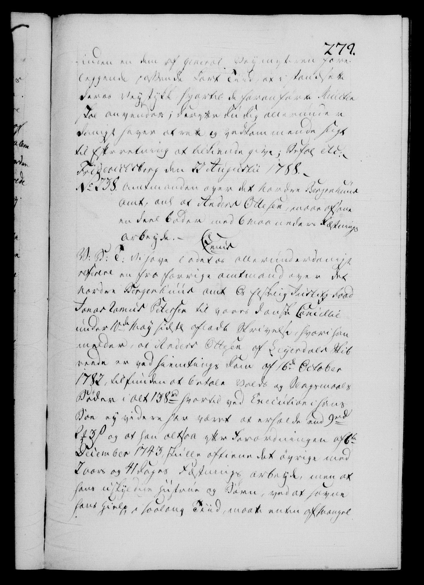 Danske Kanselli 1572-1799, AV/RA-EA-3023/F/Fc/Fca/Fcab/L0044: Norske tegnelser, 1787-1791, s. 279a