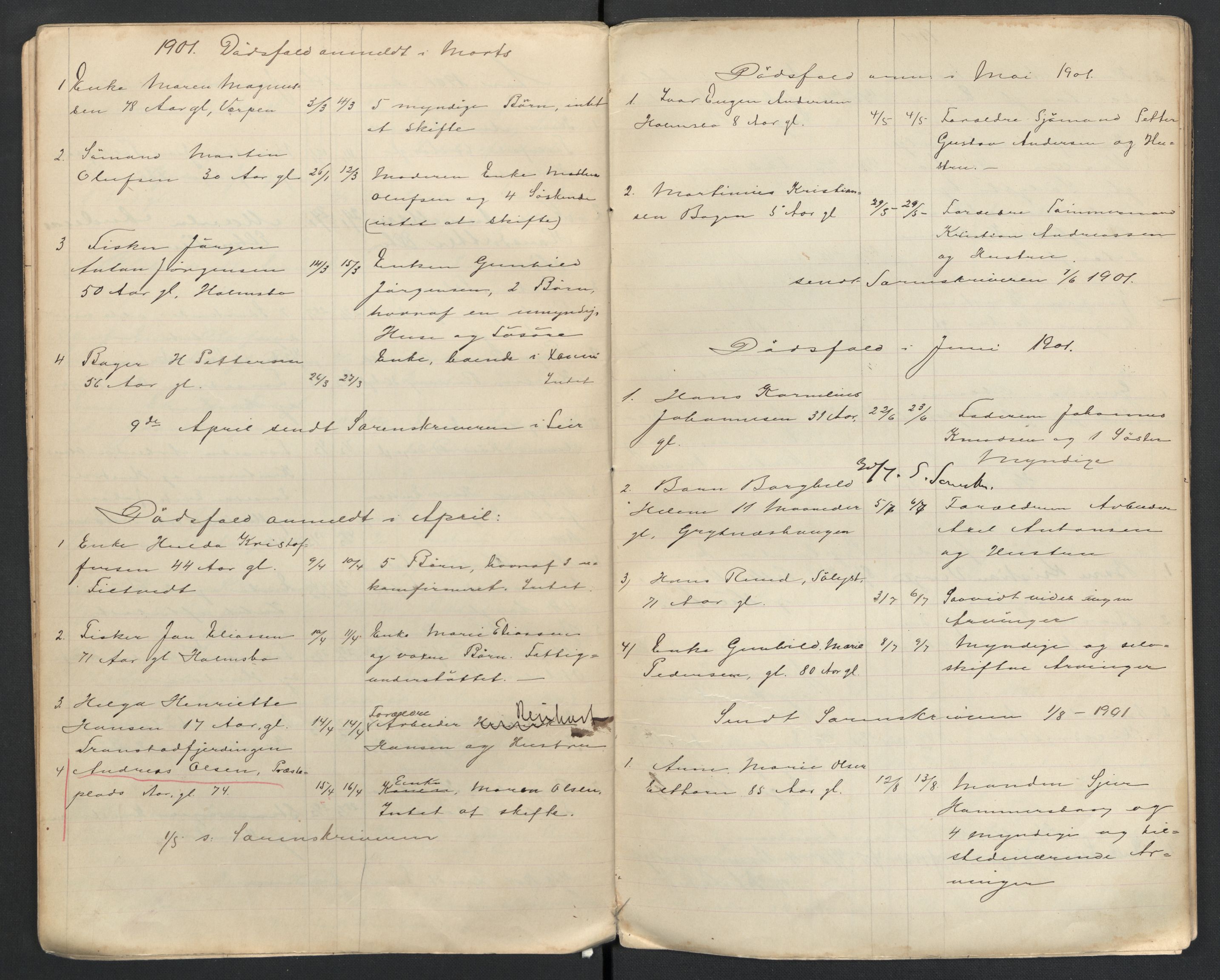 Hurum lensmannskontor, AV/SAKO-A-505/H/Ha/L0001: Dødsfallsprotokoll, 1896-1916