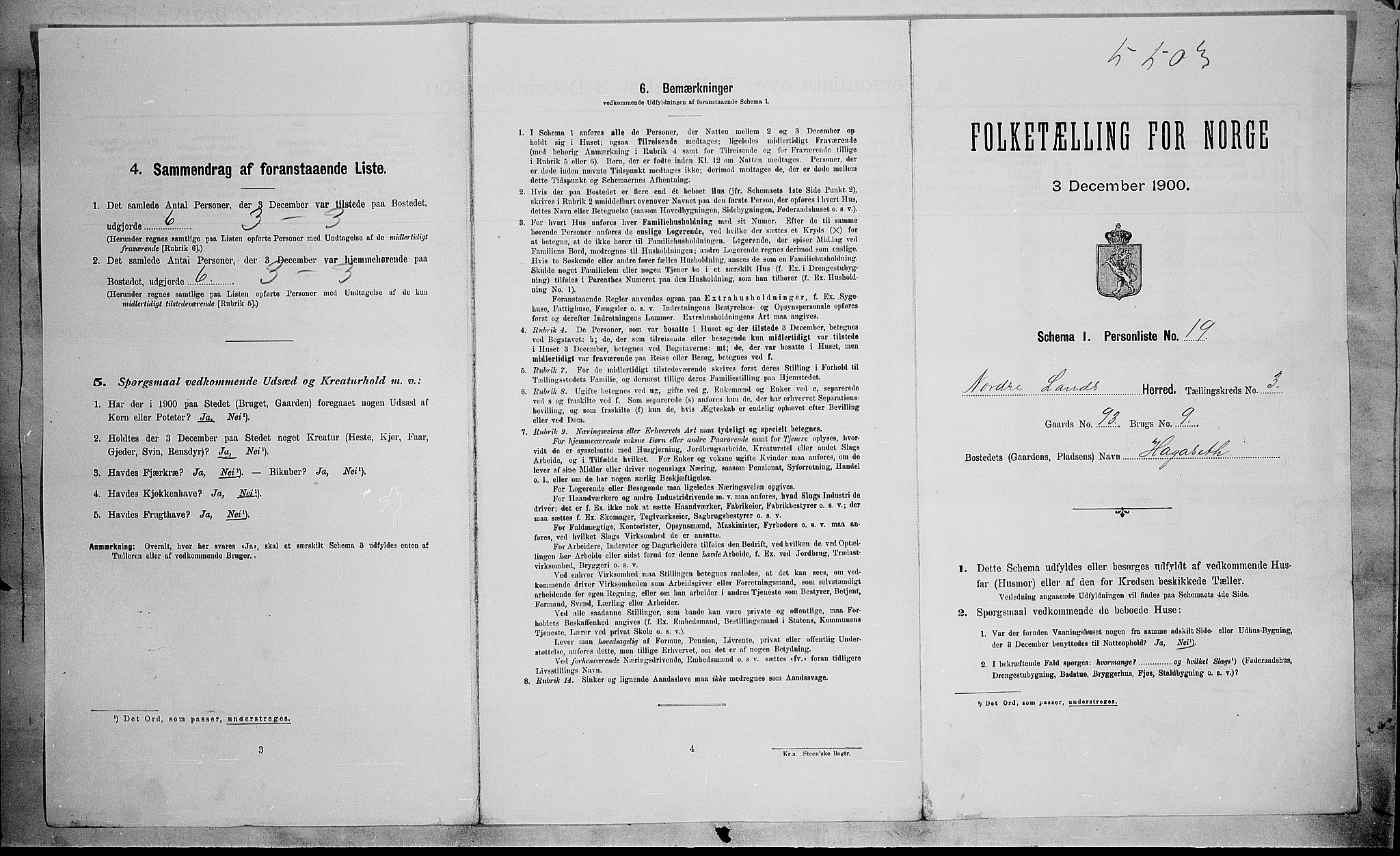 SAH, Folketelling 1900 for 0538 Nordre Land herred, 1900, s. 457