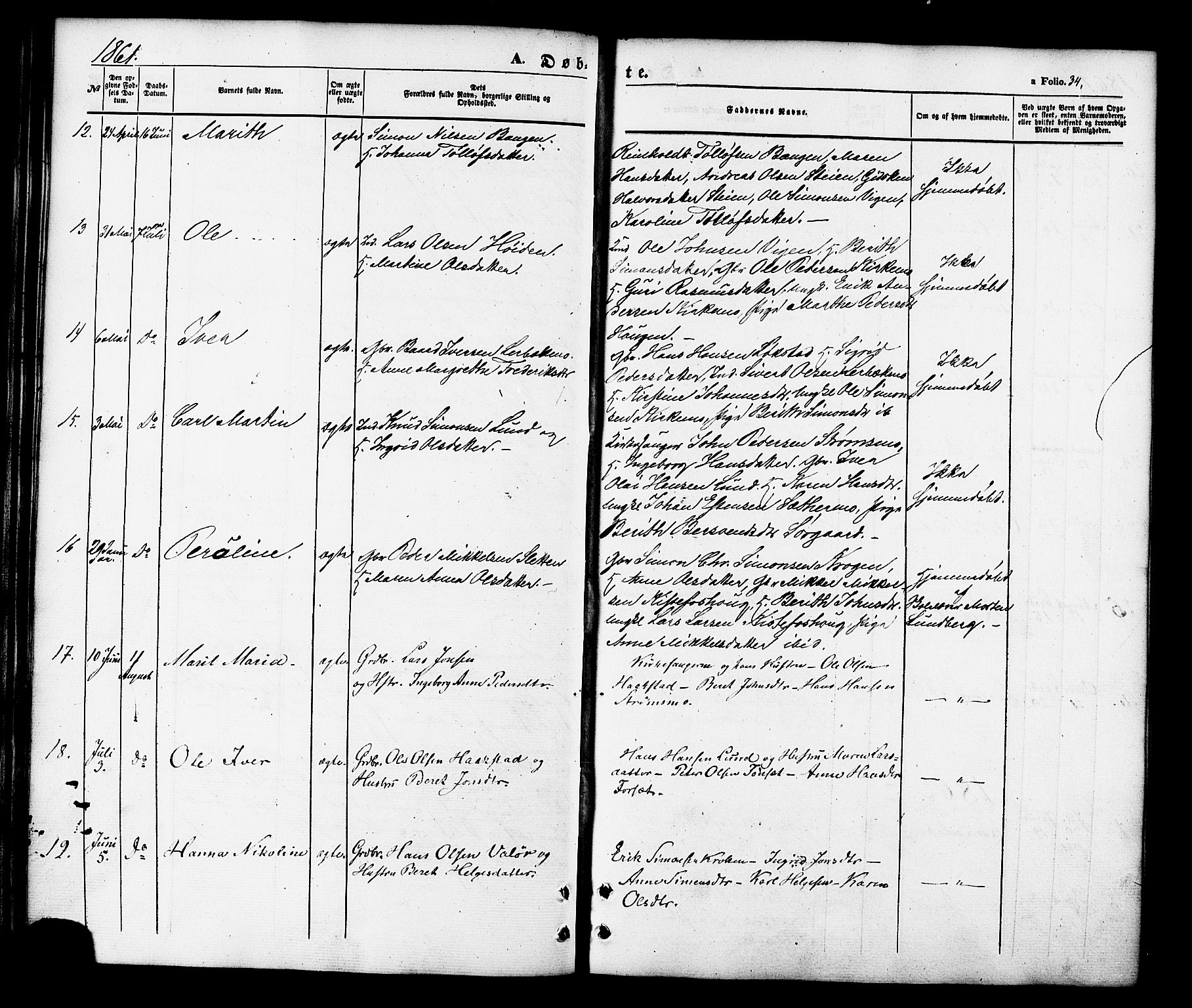 Målselv sokneprestembete, AV/SATØ-S-1311/G/Ga/Gaa/L0008kirke: Ministerialbok nr. 8, 1851-1877, s. 34